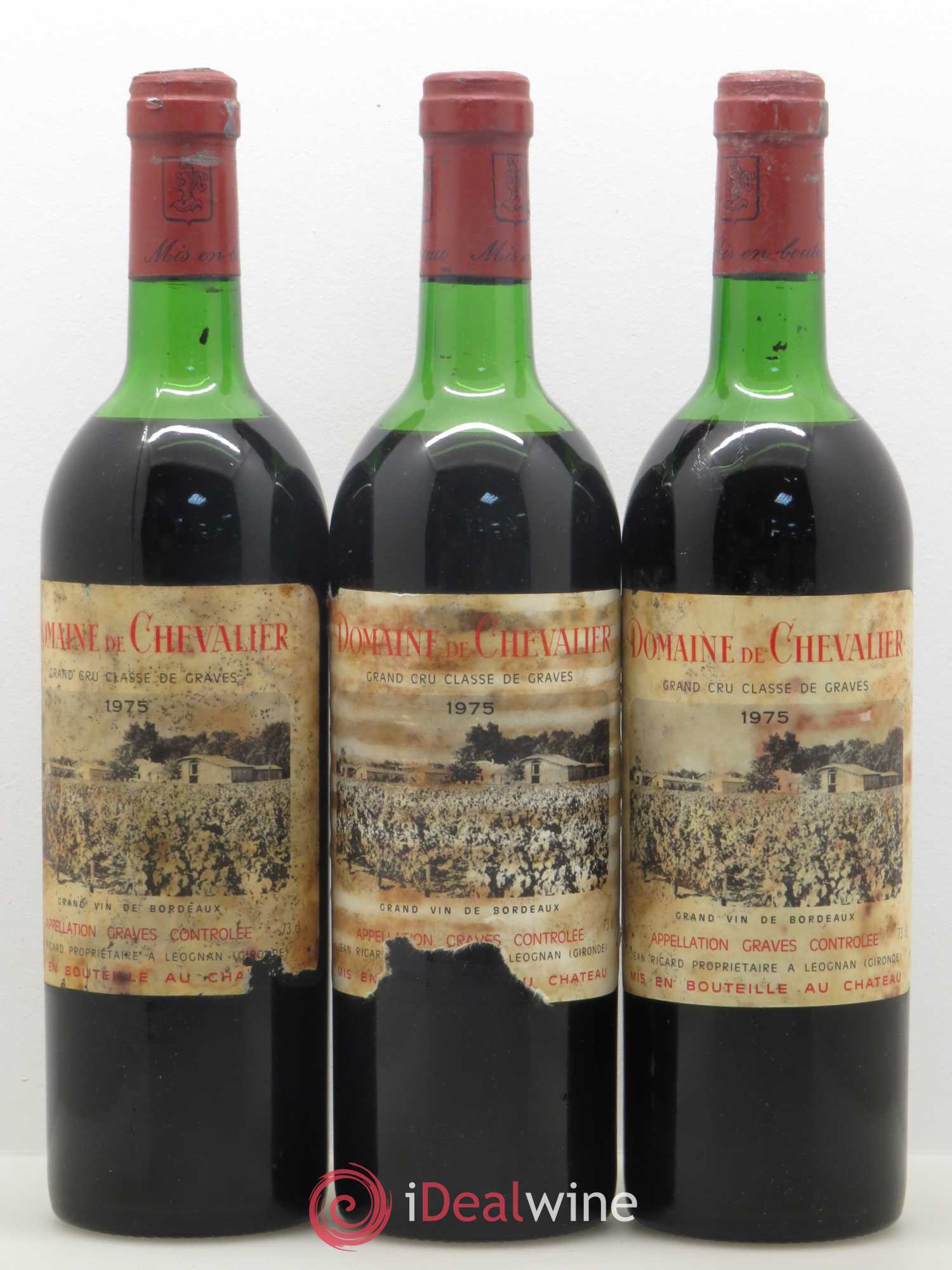 Domaine de Chevalier Cru Classé de Graves 1975 - Lot de 3 bouteilles - 0