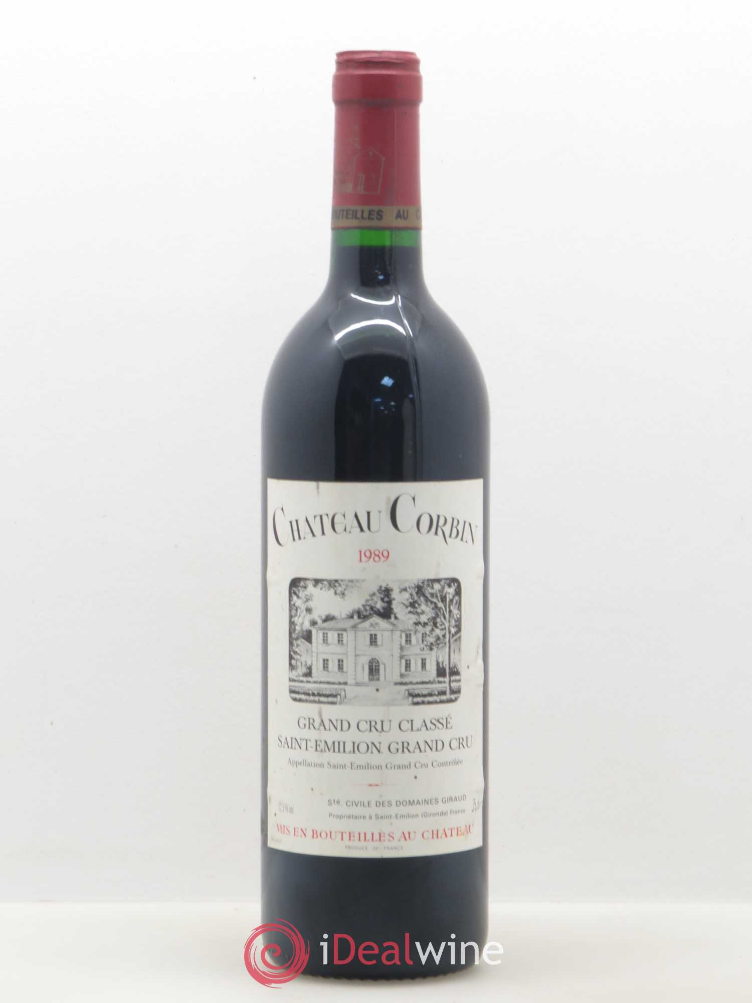 Château Corbin Grand Cru Classé 1989 - Lot de 1 bouteille - 0