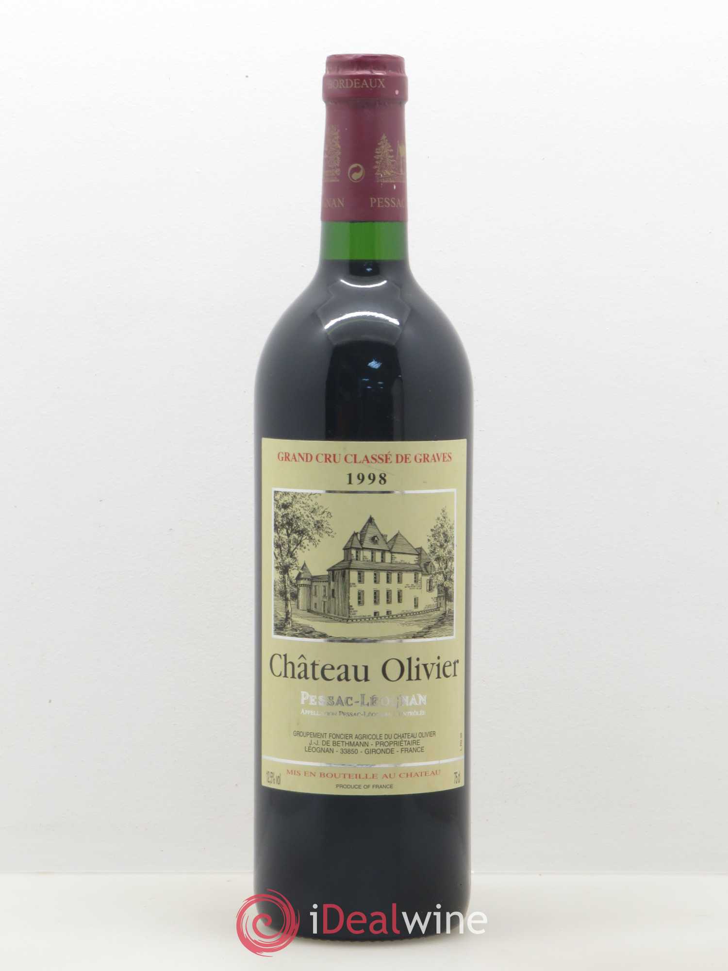 Château Olivier Cru Classé de Graves 1998 - Lot de 1 bouteille - 0