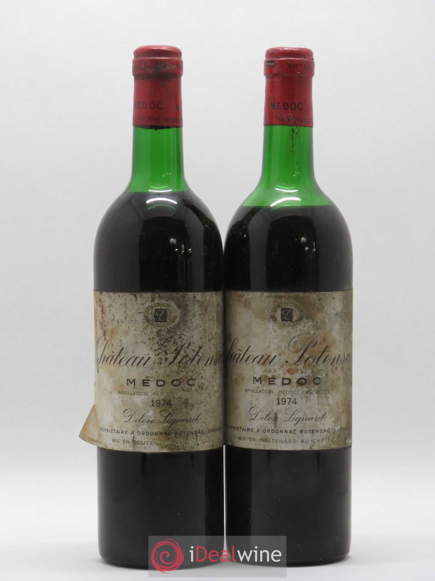 Château Potensac 1974 - Lot de 2 bouteilles - 0