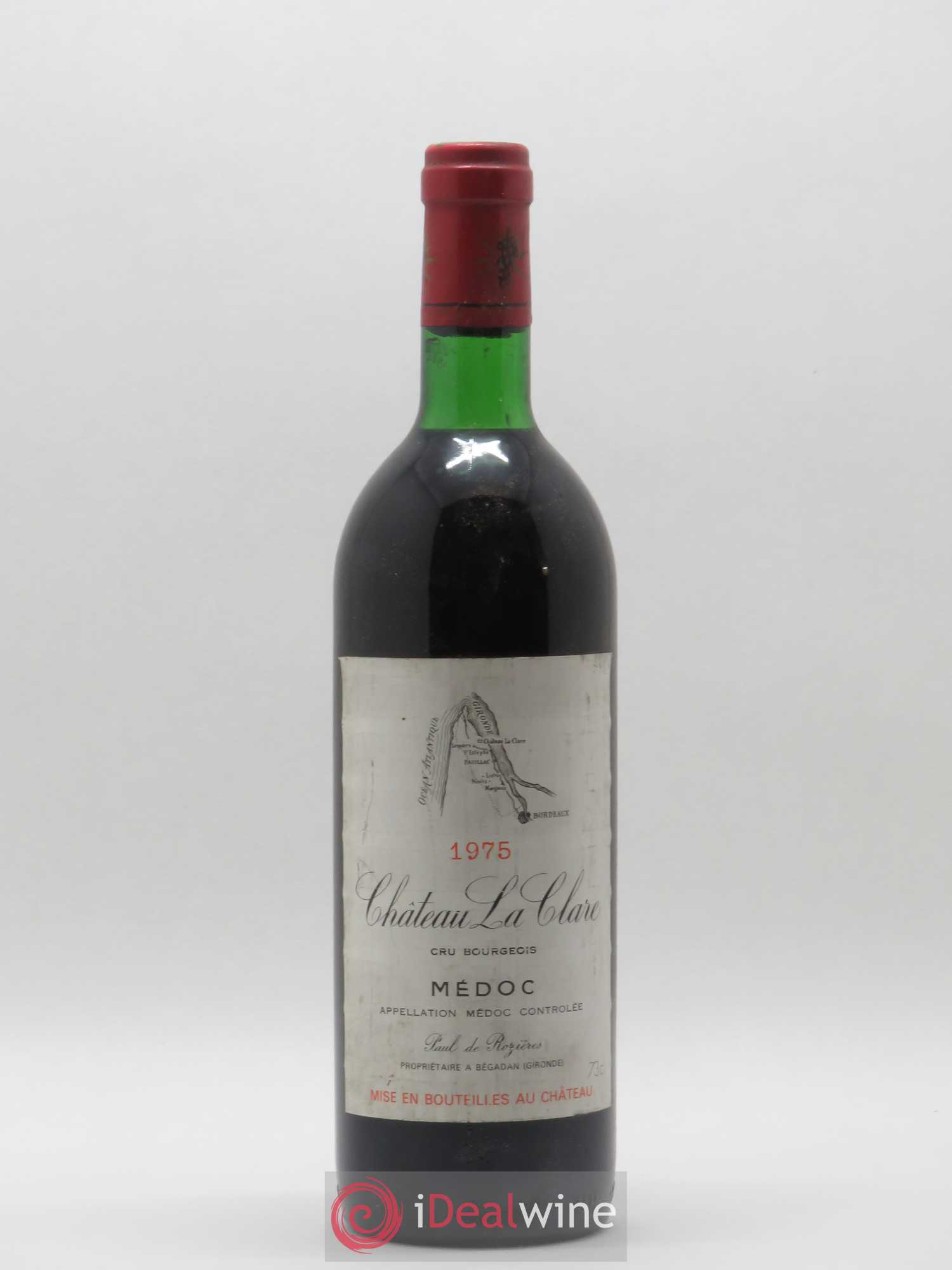 Château la Clare Cru Bourgeois 1975 - Lot de 1 bouteille - 0