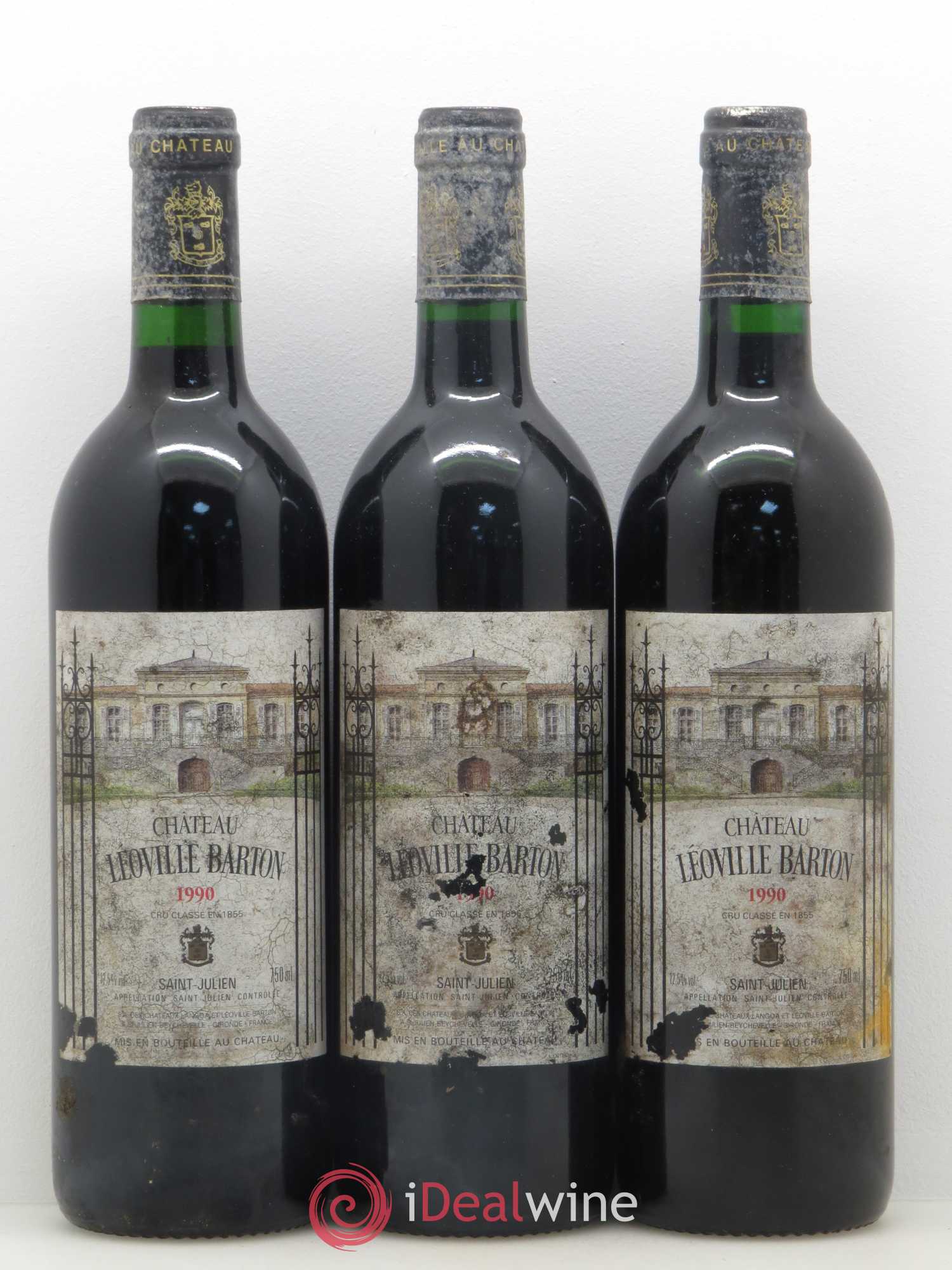 Château Léoville Barton 2ème Grand Cru Classé 1990 - Lot de 3 bouteilles - 0