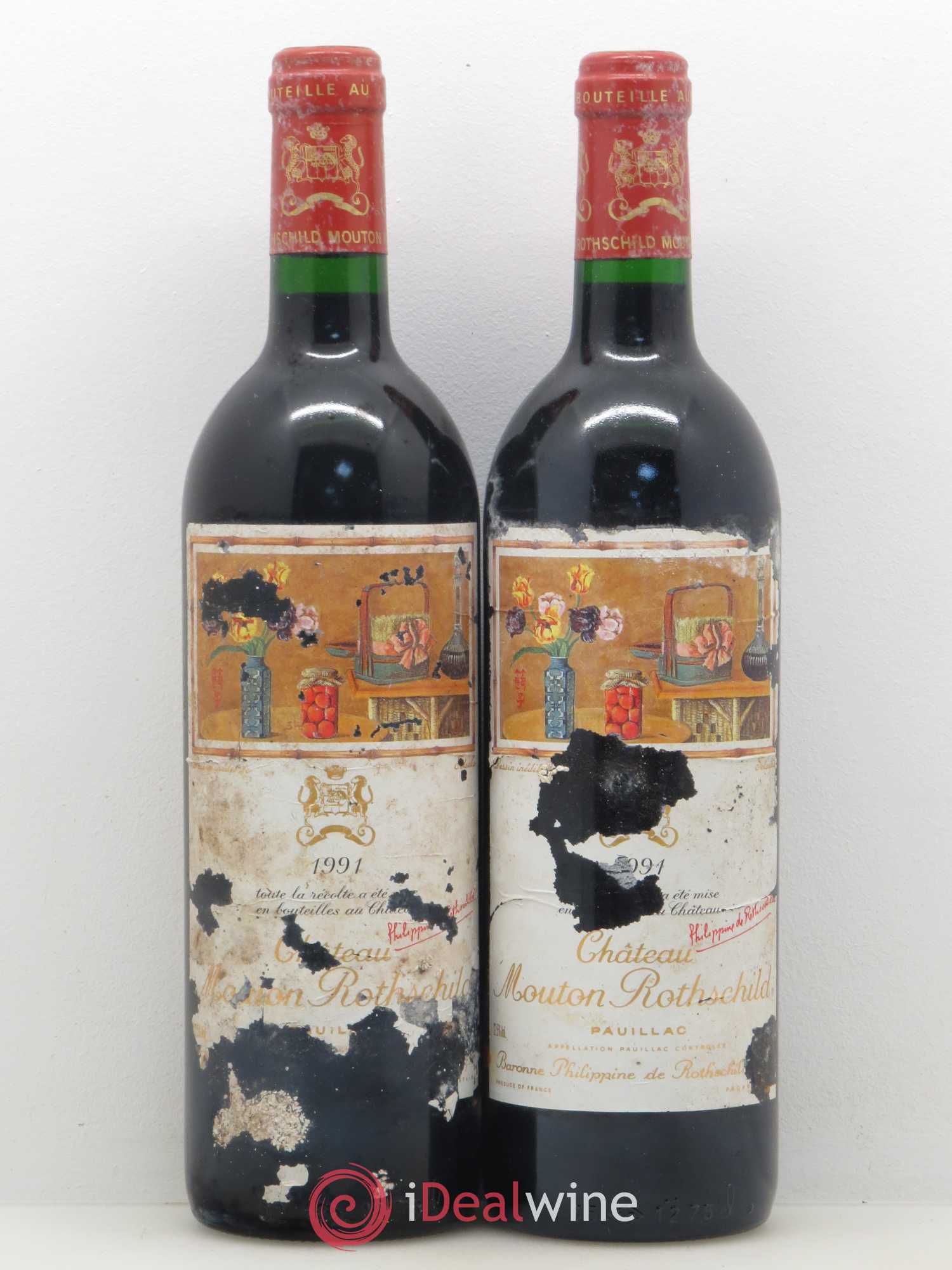 Château Mouton Rothschild 1er Grand Cru Classé 1991 - Lot de 2 bouteilles - 0