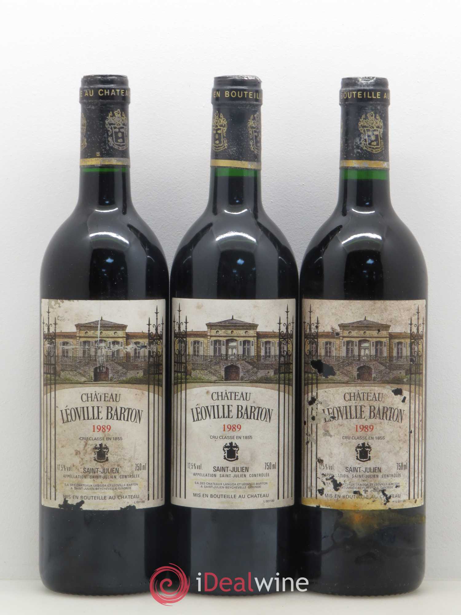 Château Léoville Barton 2ème Grand Cru Classé 1989 - Lot de 3 bouteilles - 0