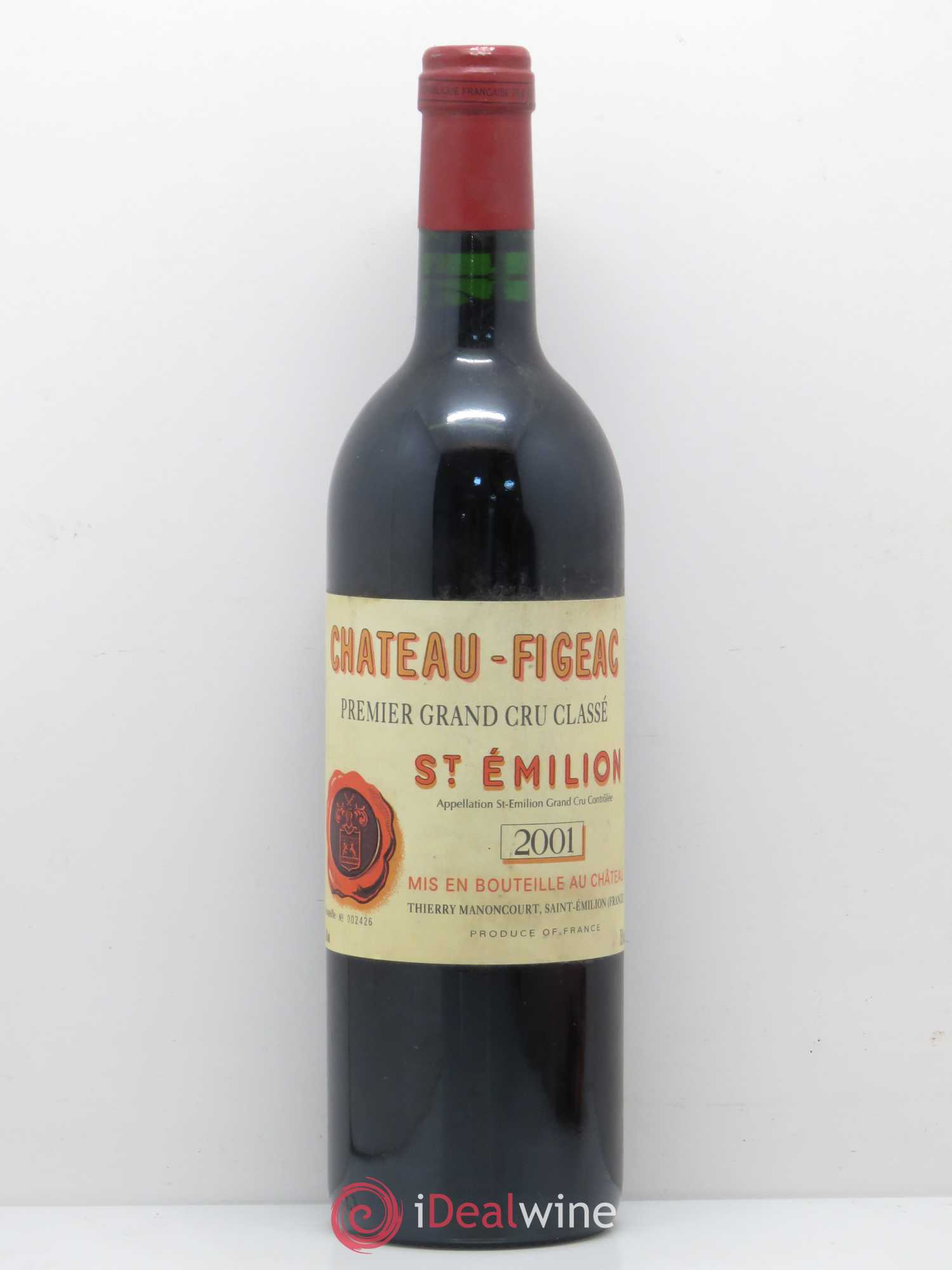 Château Figeac 1er Grand Cru Classé A 2001 - Lot de 1 bouteille - 0