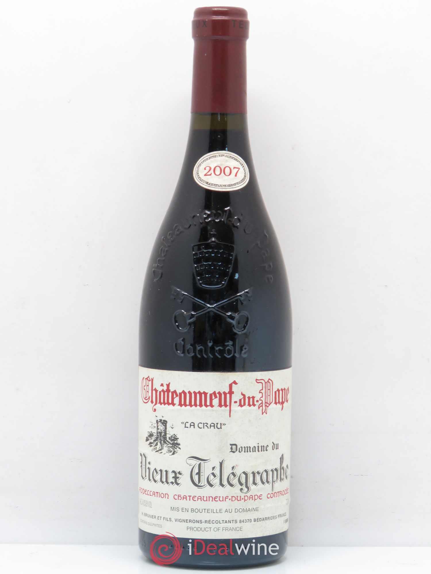 Châteauneuf-du-Pape Vieux Télégraphe (Domaine du) Vignobles Brunier 2007 - Lot de 1 bouteille - 0