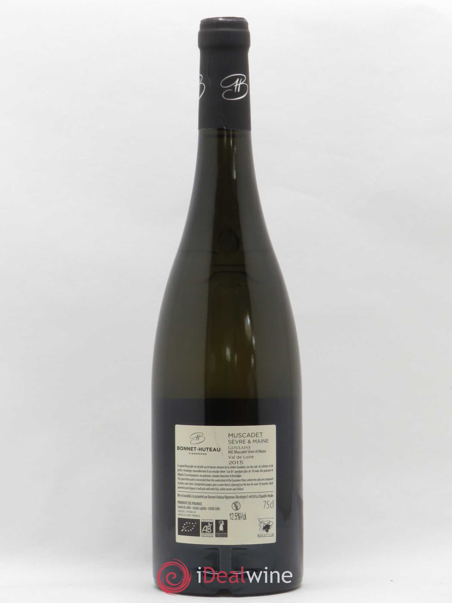 Muscadet-Sèvre-et-Maine sur lie Goulaine Bonnet-Huteau 2015 - Lot de 1 bouteille - 1