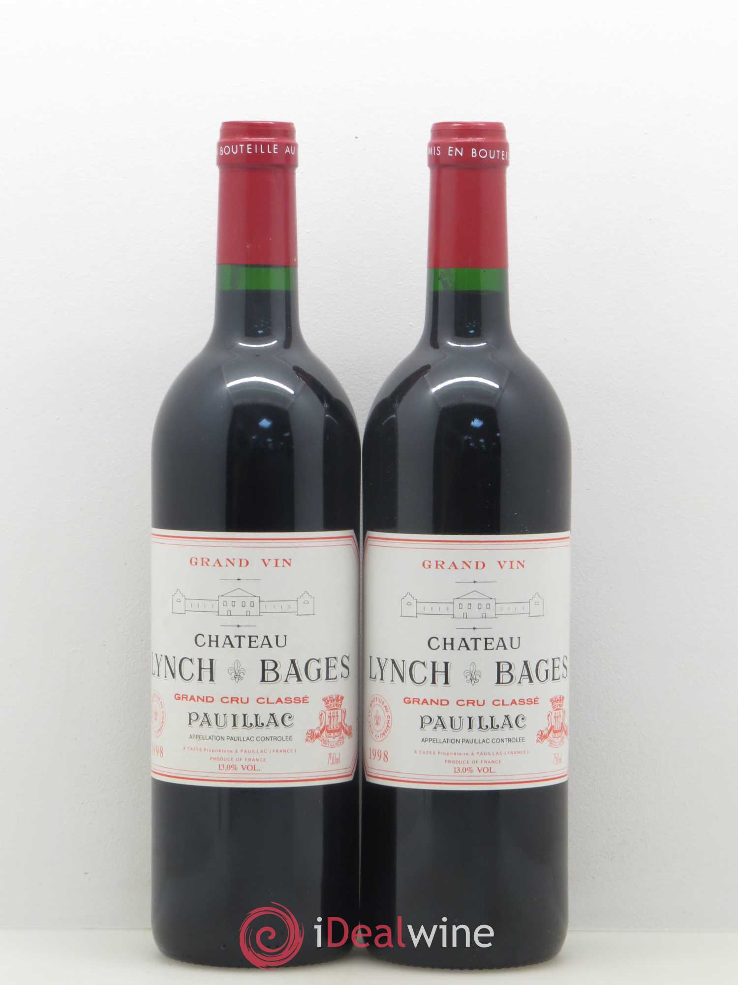 Château Lynch Bages 5ème Grand Cru Classé 1998 - Lot de 2 bouteilles - 0