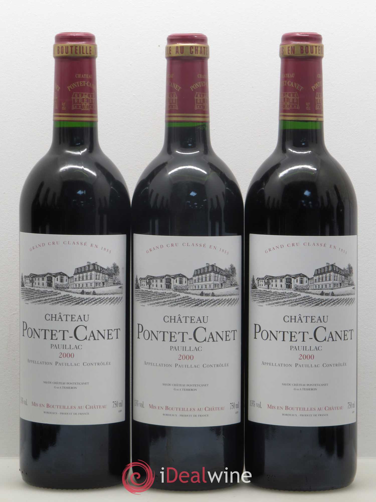 Château Pontet Canet 5ème Grand Cru Classé 2000 - Lot de 12 bouteilles - 1
