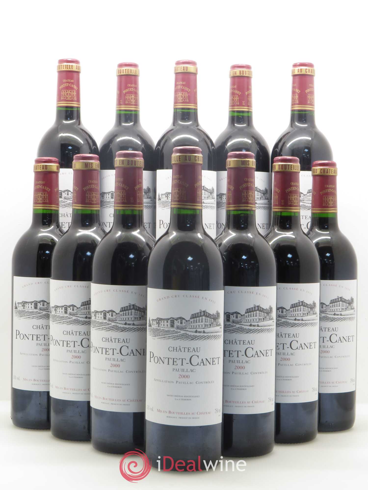 Château Pontet Canet 5ème Grand Cru Classé 2000 - Lot de 12 bouteilles - 0