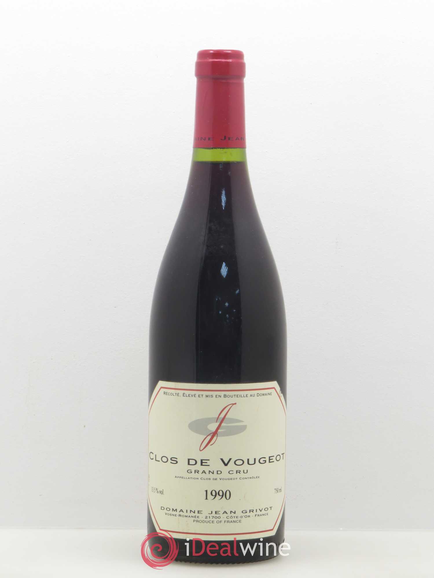 Clos de Vougeot Grand Cru Jean Grivot 1990 - Lot de 1 bouteille - 0