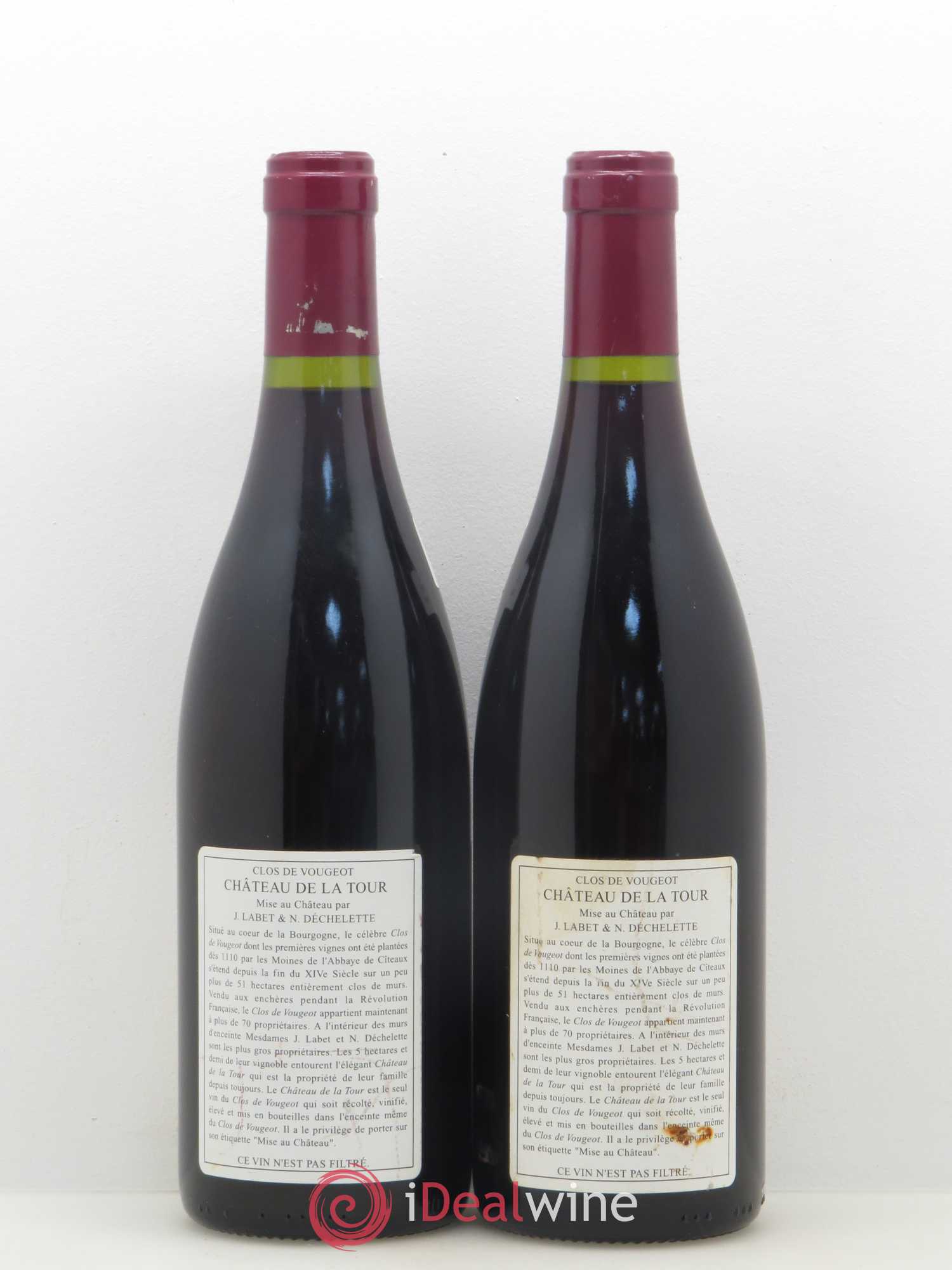 Clos de Vougeot Grand Cru Vieilles Vignes Château de La Tour 1999 - Lot de 2 bouteilles - 1