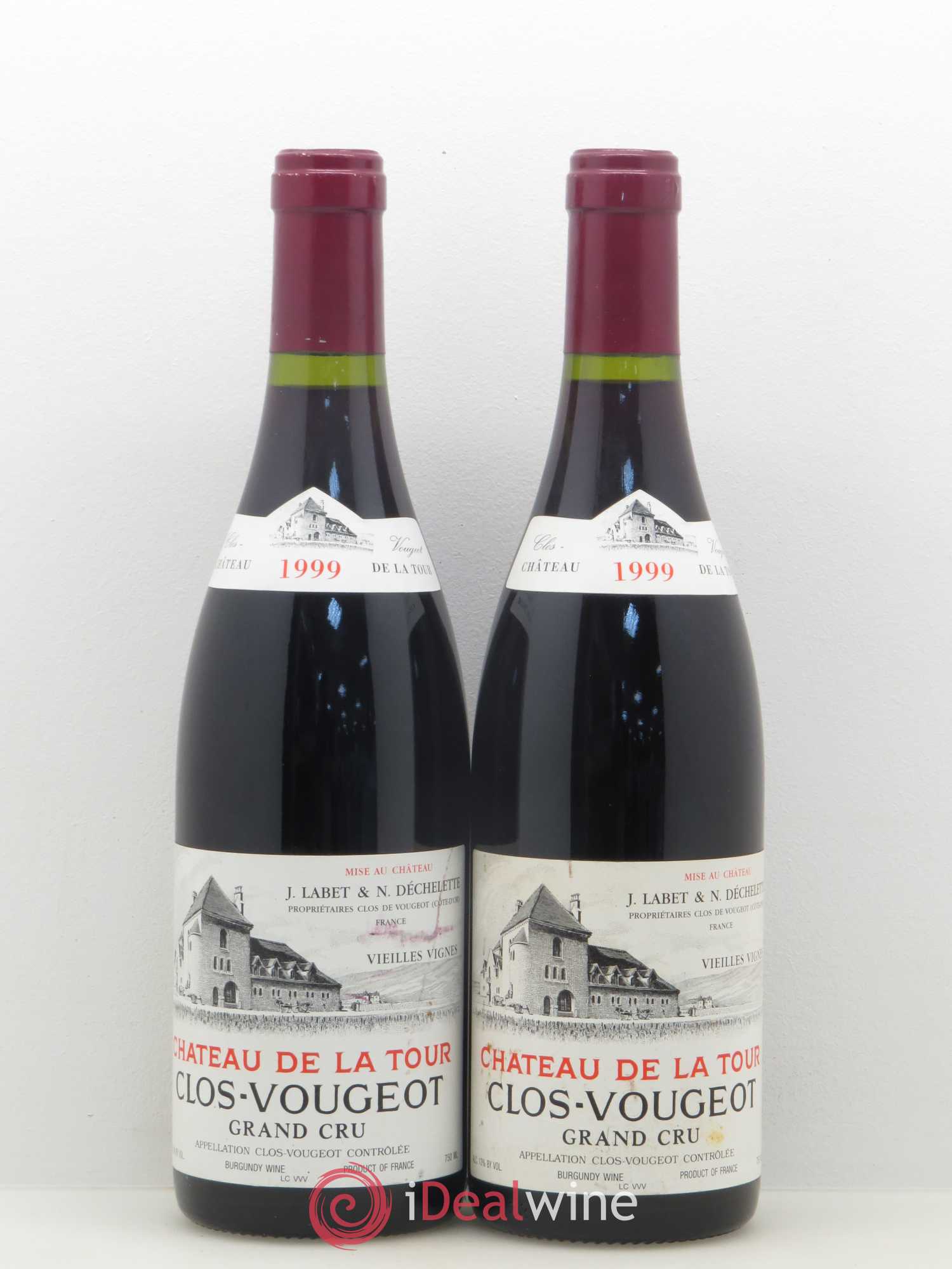 Clos de Vougeot Grand Cru Vieilles Vignes Château de La Tour 1999 - Lot de 2 bouteilles - 0