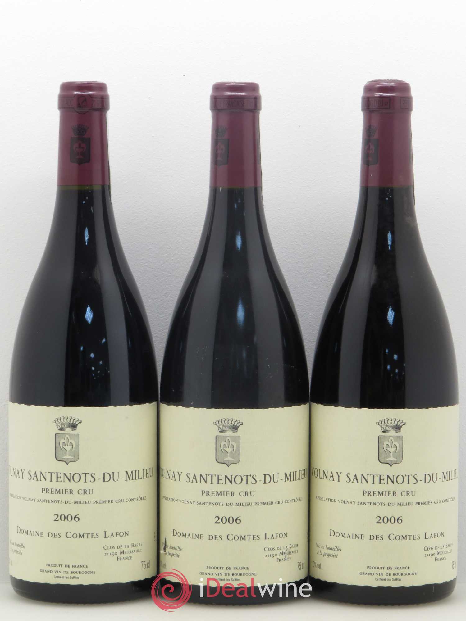 Volnay 1er Cru Santenots du Milieu Comtes Lafon (Domaine des) 2006 - Lot de 3 bouteilles - 0