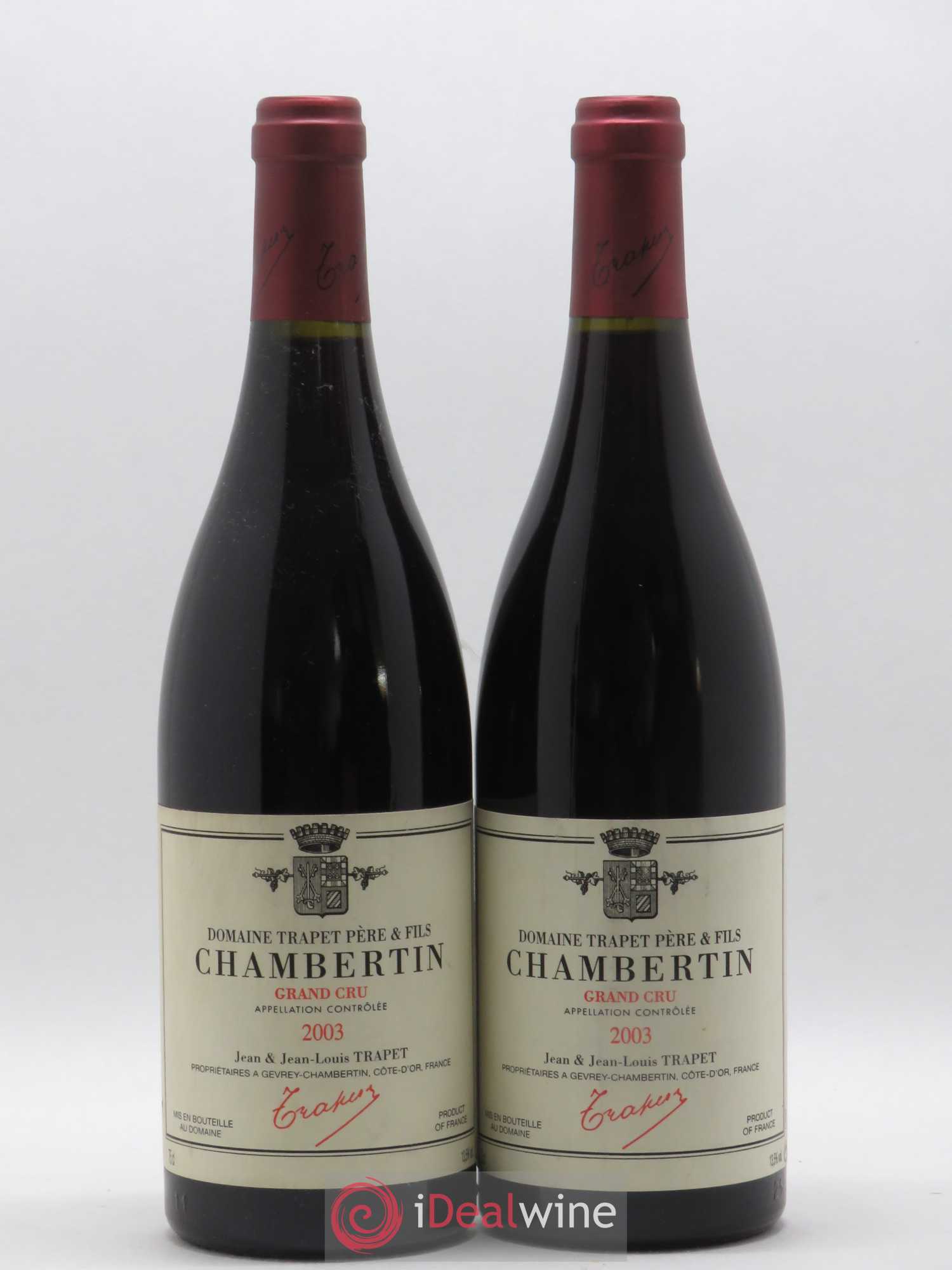 Chambertin Grand Cru Domaine Trapet 2003 - Lot de 2 bouteilles - 0