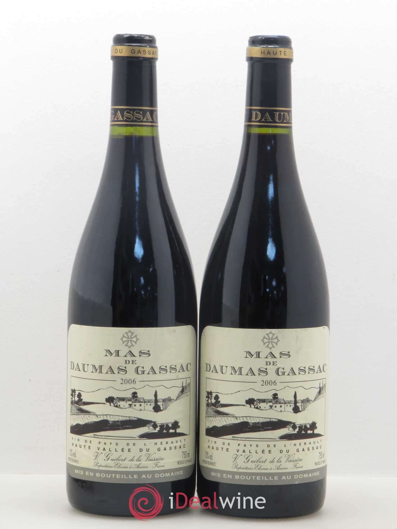 Saint-Guilhem-le-Désert - Cité d'Aniane Mas Daumas Gassac Famille Guibert de La Vaissière 2006 - Lotto di 2 bottiglie - 0
