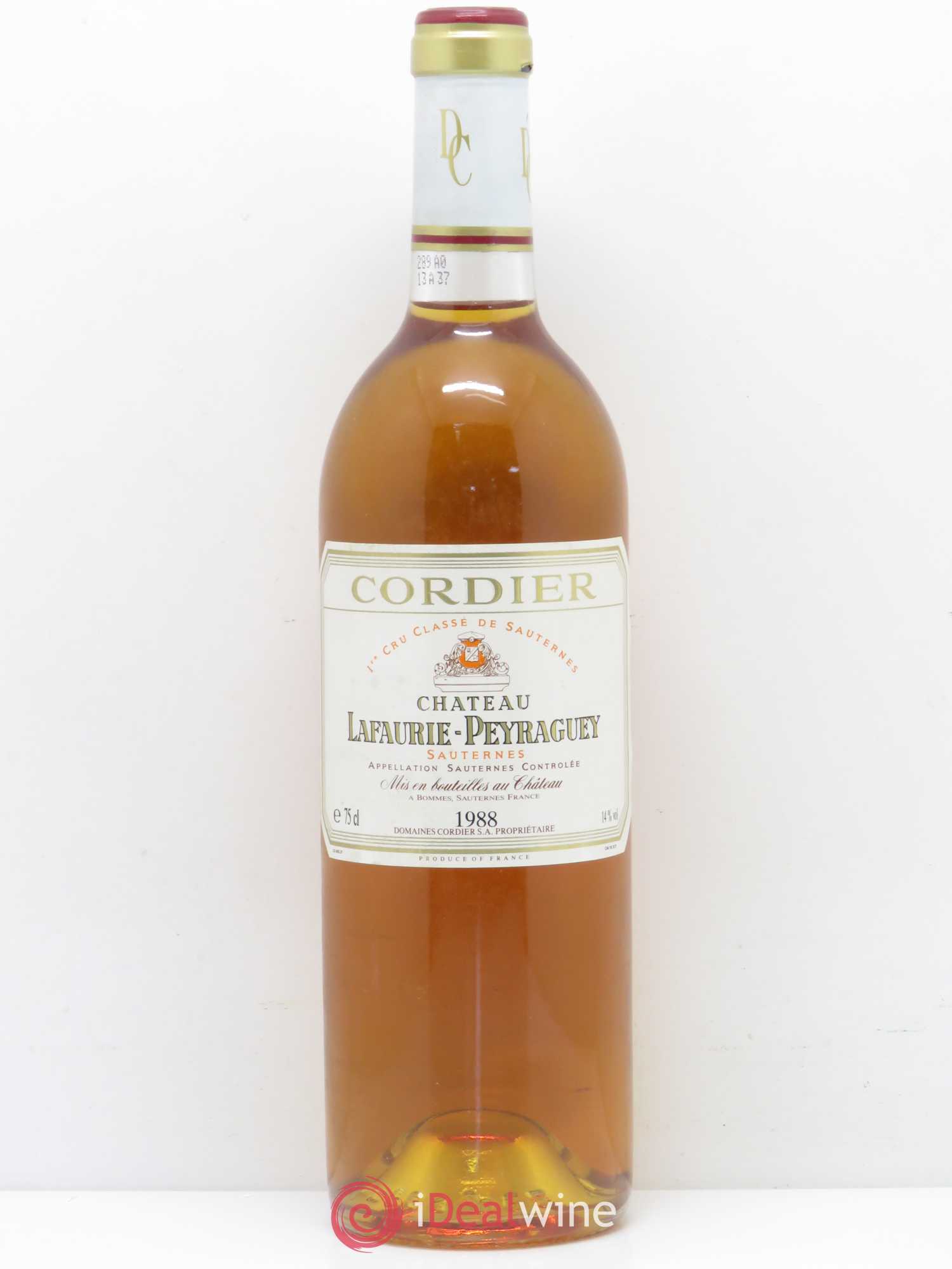 Château Lafaurie-Peyraguey 1er Grand Cru Classé 1988 - Lotto di 1 bottiglia - 0