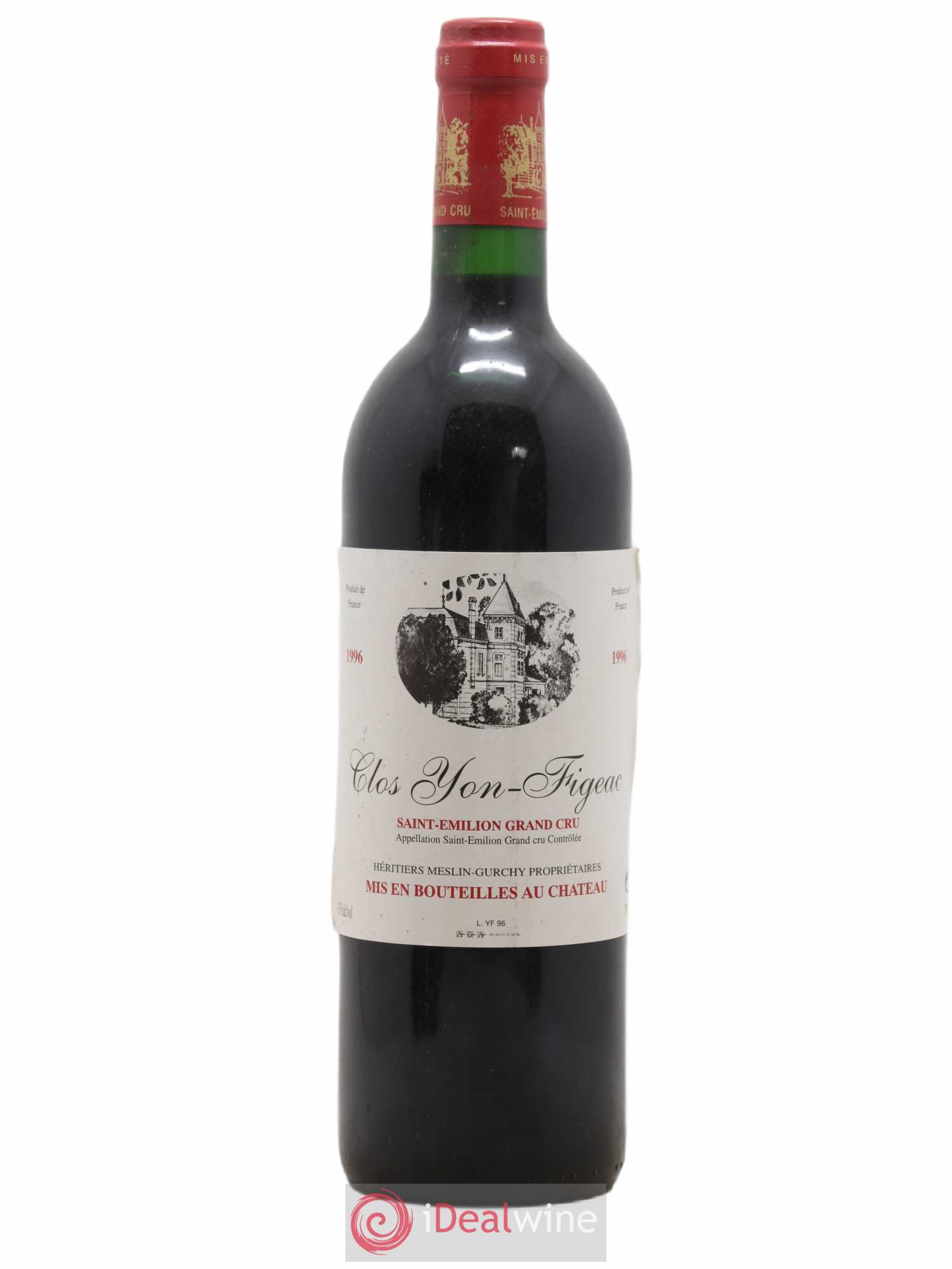 Château Yon Figeac Grand Cru Classé 1996 - Lot de 1 bouteille - 0