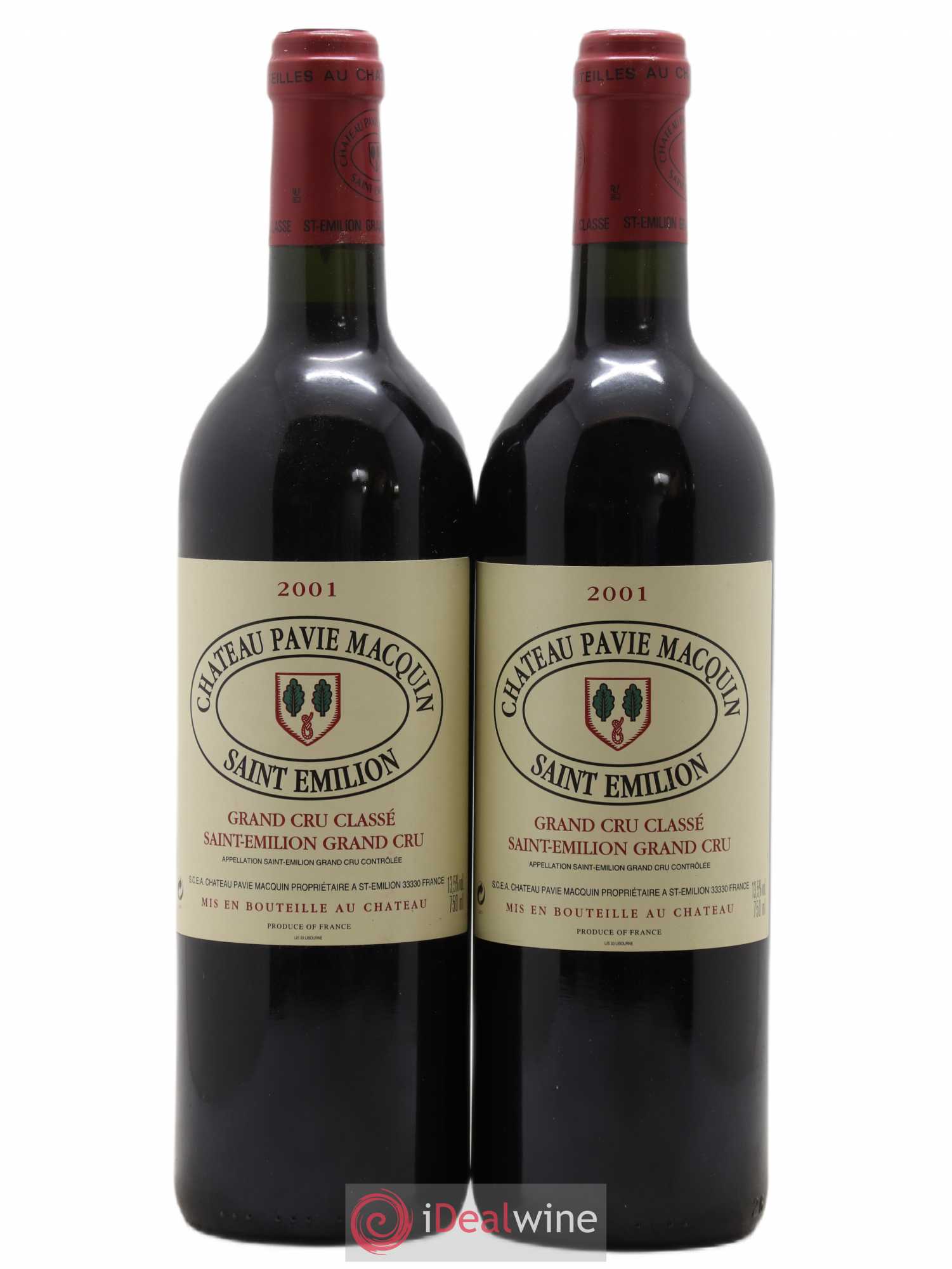 Château Pavie Macquin 1er Grand Cru Classé B 2001 - Lot de 2 bouteilles - 0