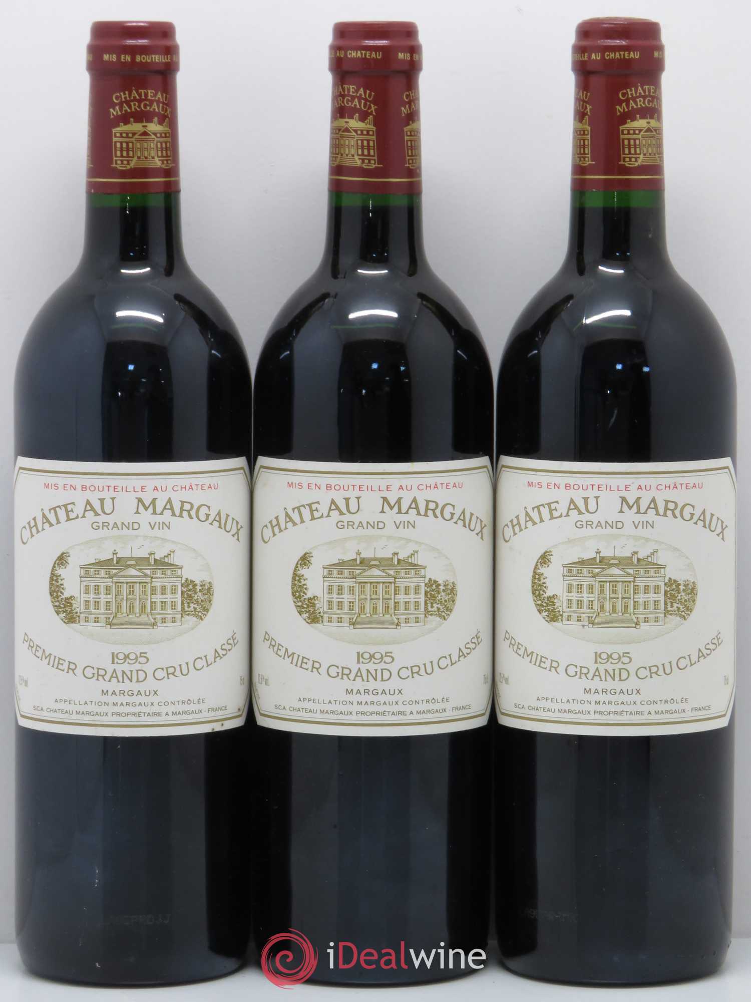 Château Margaux 1er Grand Cru Classé 1995 - Lot de 3 bouteilles - 0