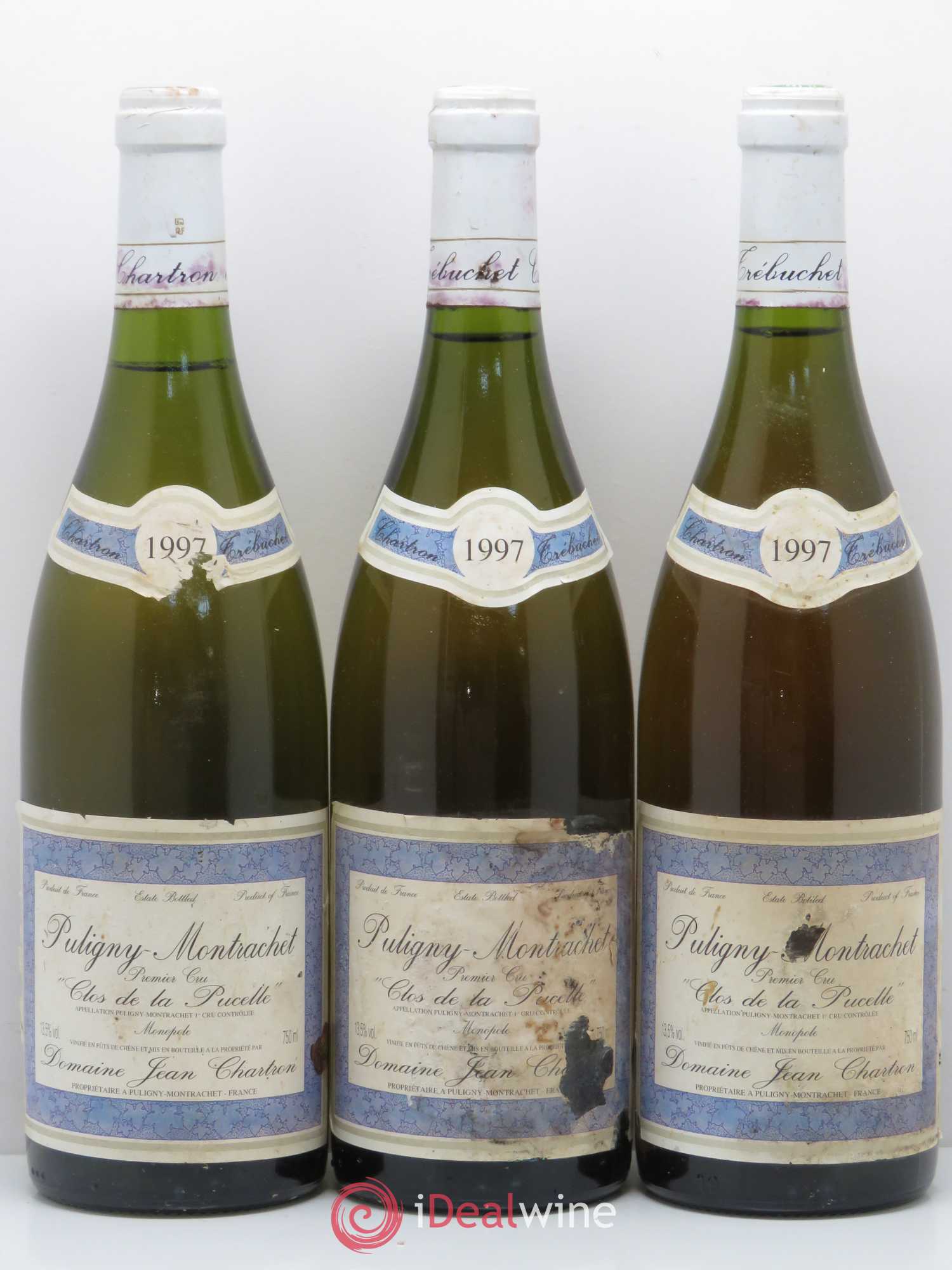 Puligny-Montrachet 1er Cru Clos de la Pucelle Jean Chartron (Domaine) 1997 - Lot de 3 bouteilles - 0