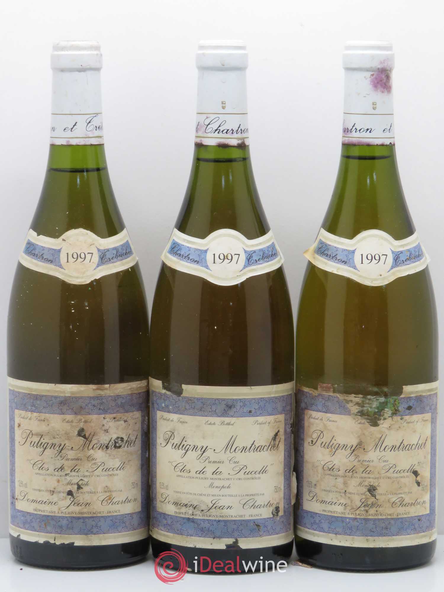 Puligny-Montrachet 1er Cru Clos de la Pucelle Jean Chartron (Domaine) 1997 - Lot de 3 bouteilles - 0