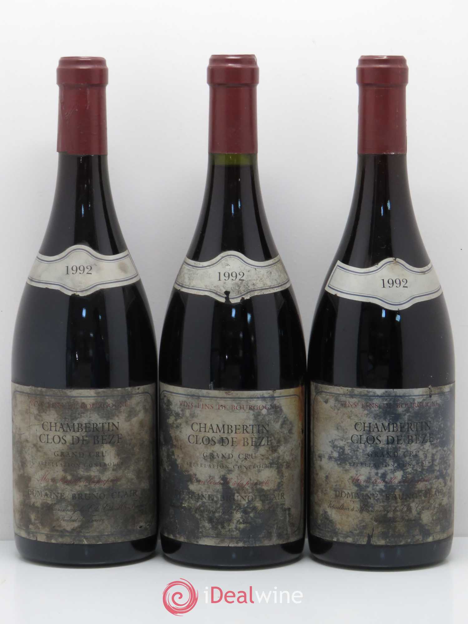 Chambertin Clos de Bèze Grand Cru Bruno Clair (Domaine) 1992 - Lot de 3 bouteilles - 0