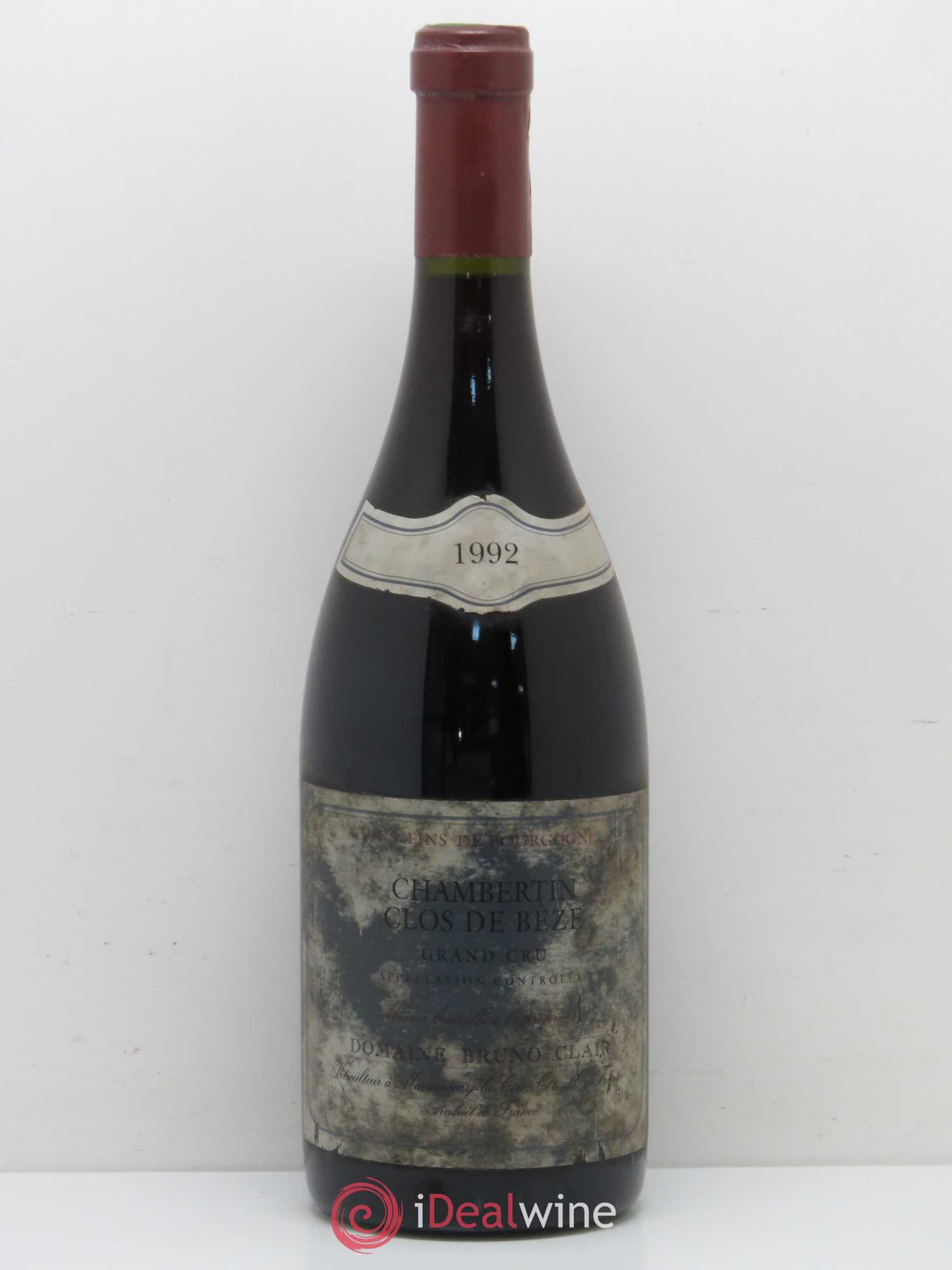 Chambertin Clos de Bèze Grand Cru Bruno Clair (Domaine) 1992 - Lot de 1 bouteille - 0