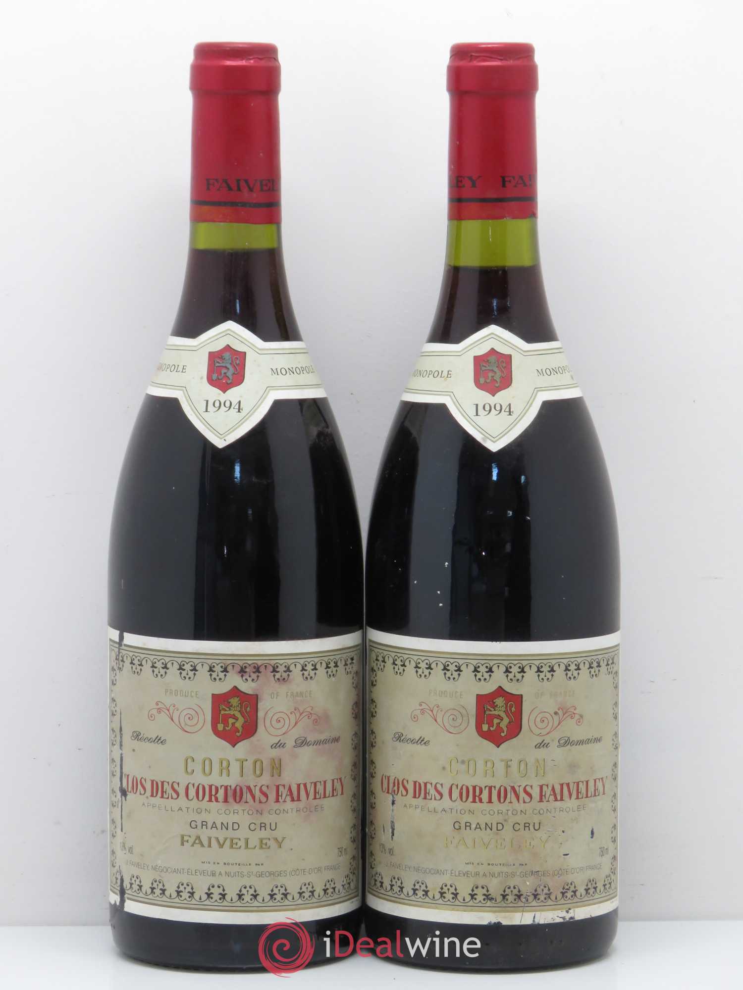 Corton Grand Cru Clos des Cortons Faiveley 1994 - Lot de 2 bouteilles - 0