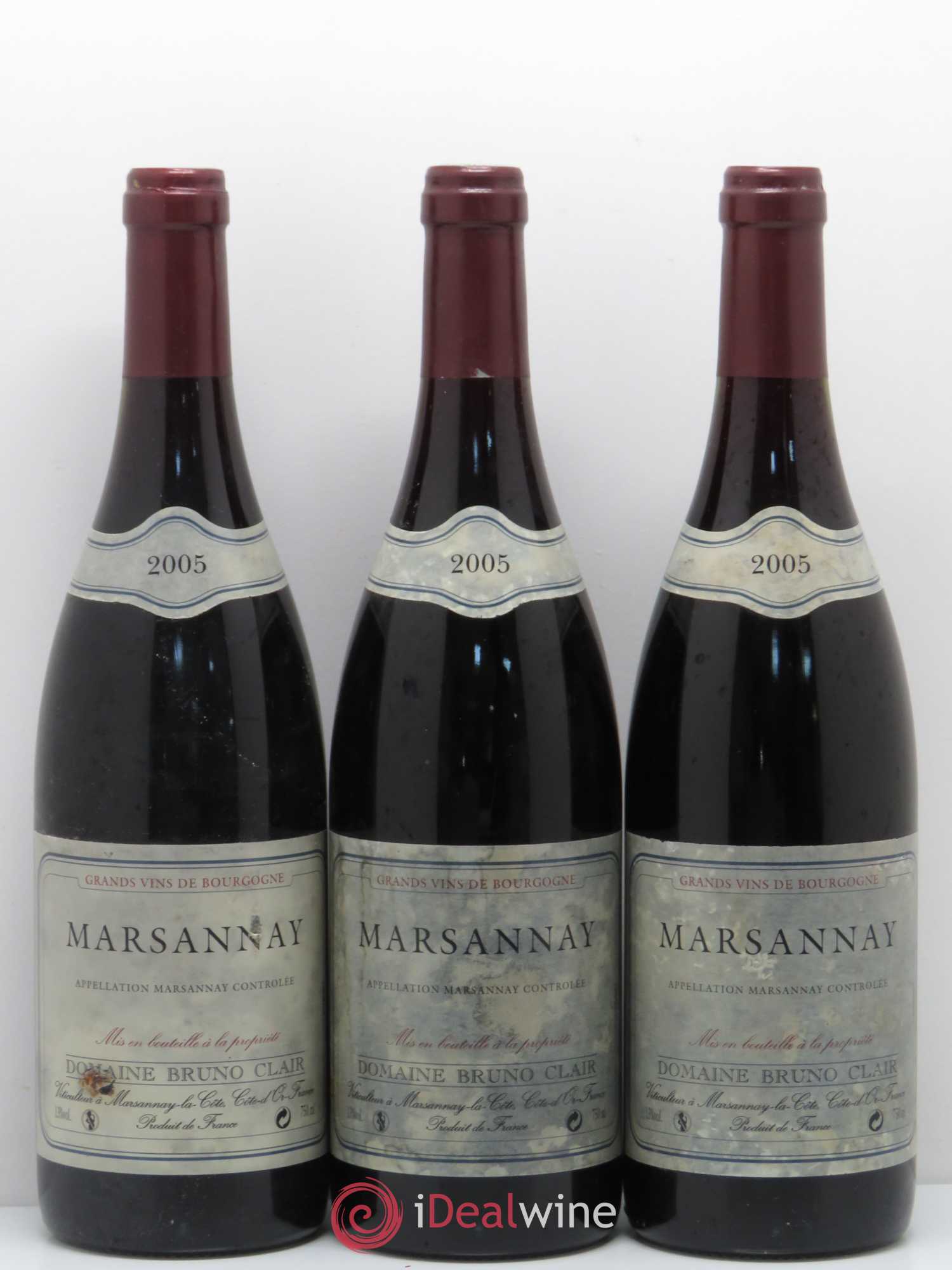 Marsannay Bruno Clair (Domaine) 2005 - Lot de 3 bouteilles - 0