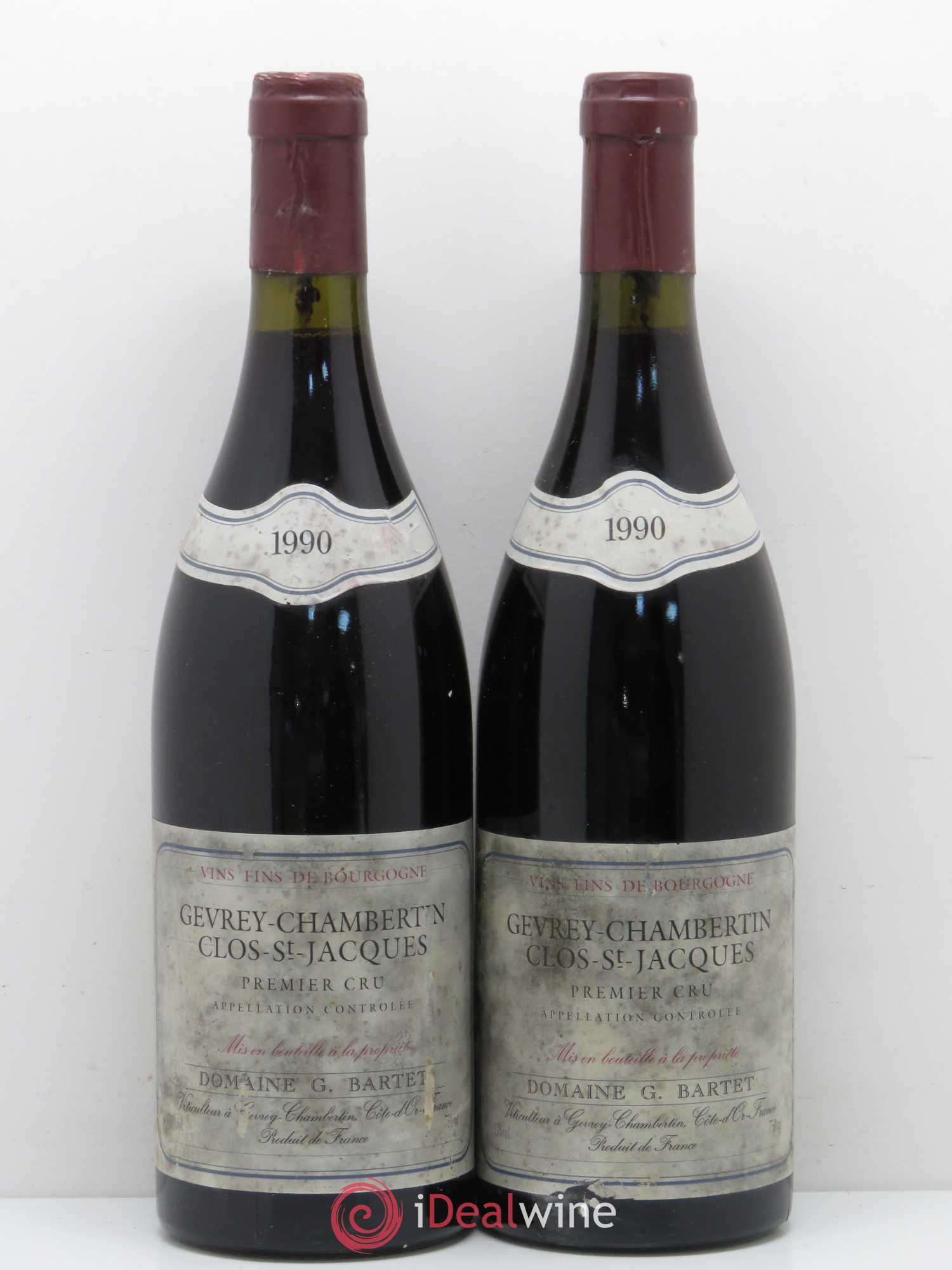 Gevrey-Chambertin 1er Cru Clos Saint-Jacques Bruno Clair (Domaine) 1990 - Lot de 2 bouteilles - 0