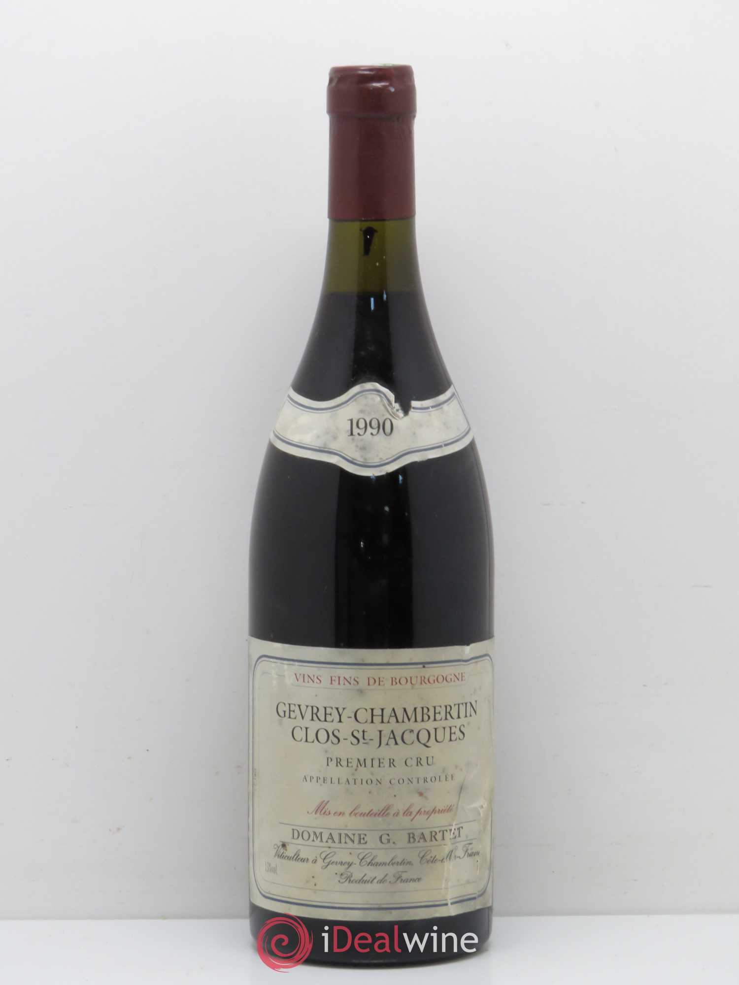 Gevrey-Chambertin 1er Cru Clos Saint-Jacques Bruno Clair (Domaine) 1990 - Lot de 1 bouteille - 0