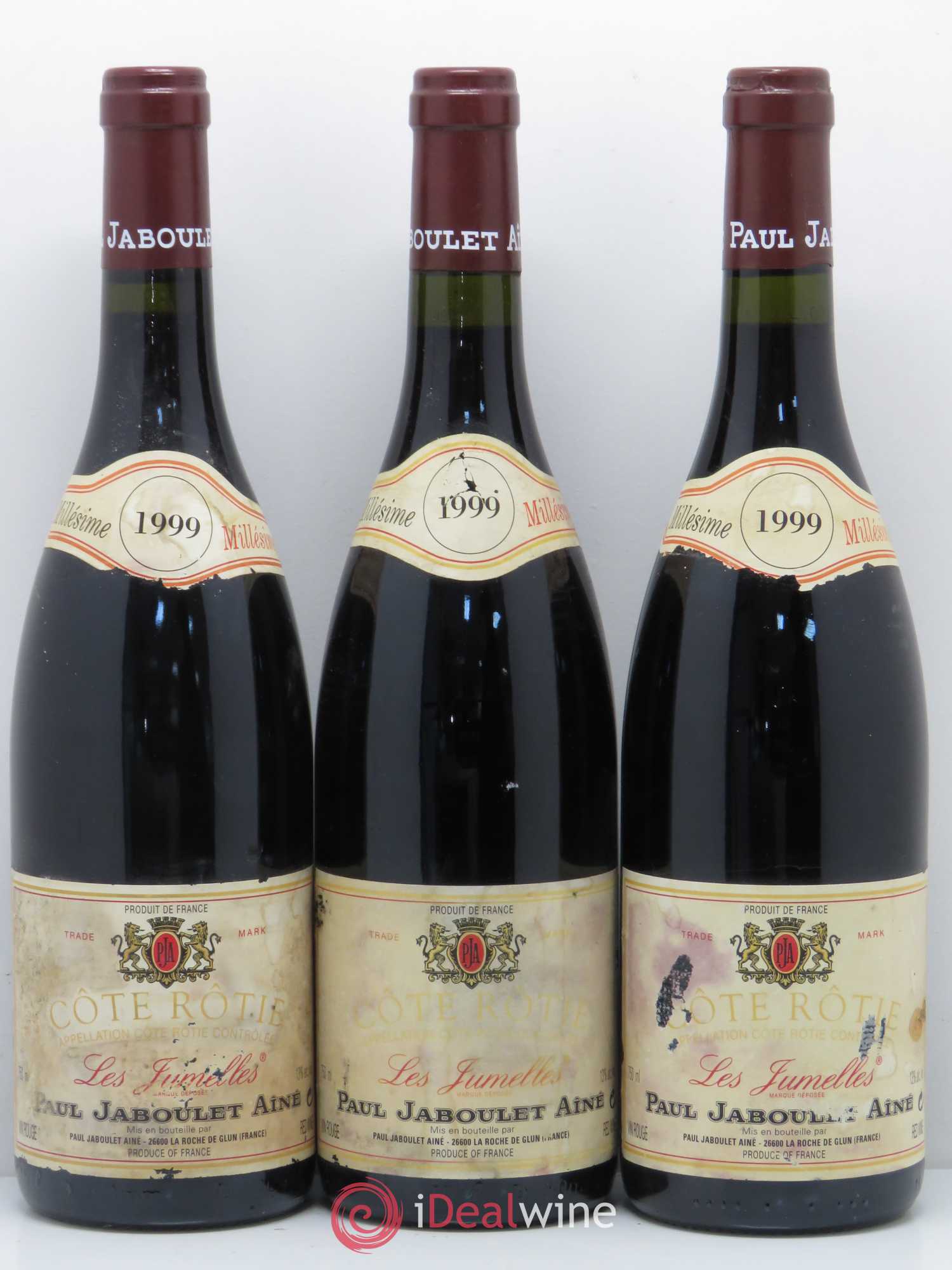 Côte-Rôtie Les Jumelles Paul Jaboulet Ainé 1999 - Lot de 3 bouteilles - 0