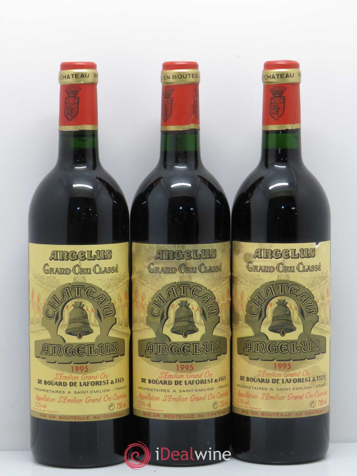 Château Angélus 1er Grand Cru Classé A 1995 - Lot de 3 bouteilles - 0