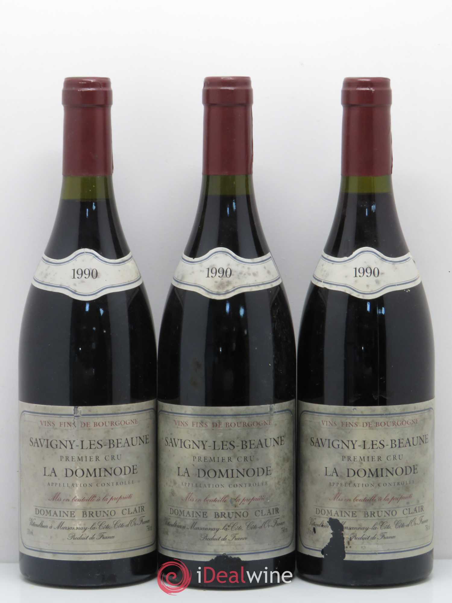Savigny-lès-Beaune 1er Cru La Dominode Bruno Clair (Domaine) 1990 - Lot de 3 bouteilles - 0