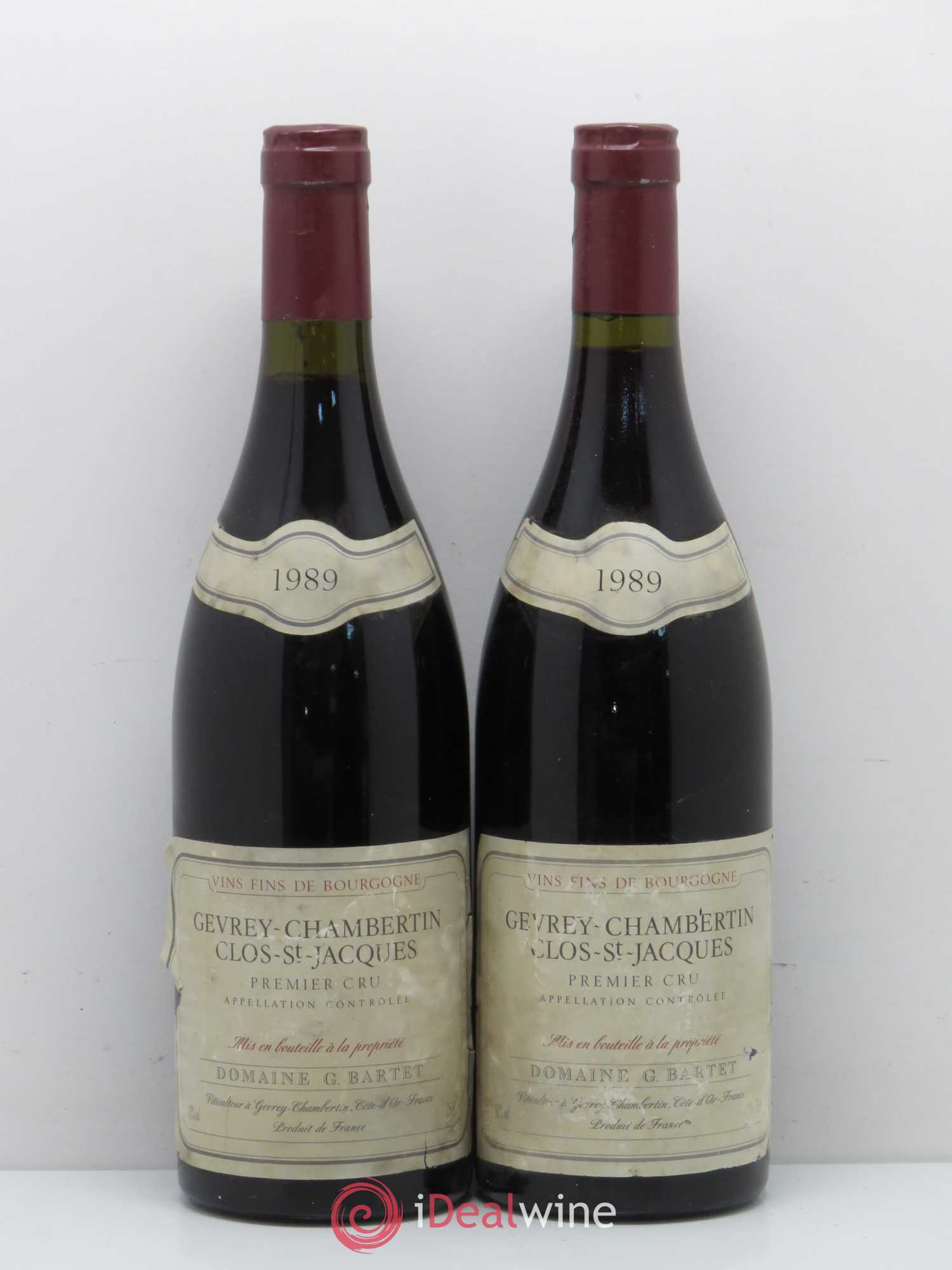 Gevrey-Chambertin 1er Cru Clos Saint Jacques Domaine Bartet 1989 - Lot de 2 bouteilles - 0
