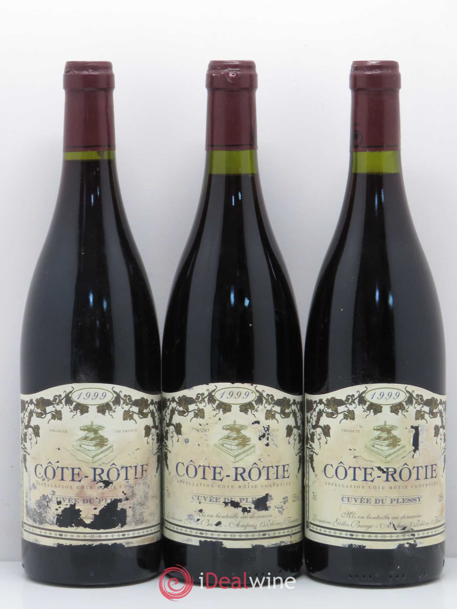 Côte-Rôtie Gilles Barge Cuvee du Plessis 1999 - Lot of 3 bottles - 0