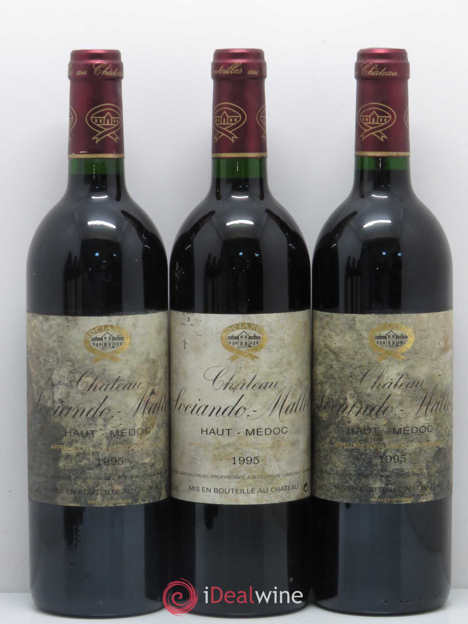 Château Sociando Mallet 1995 - Lot de 6 bouteilles - 1