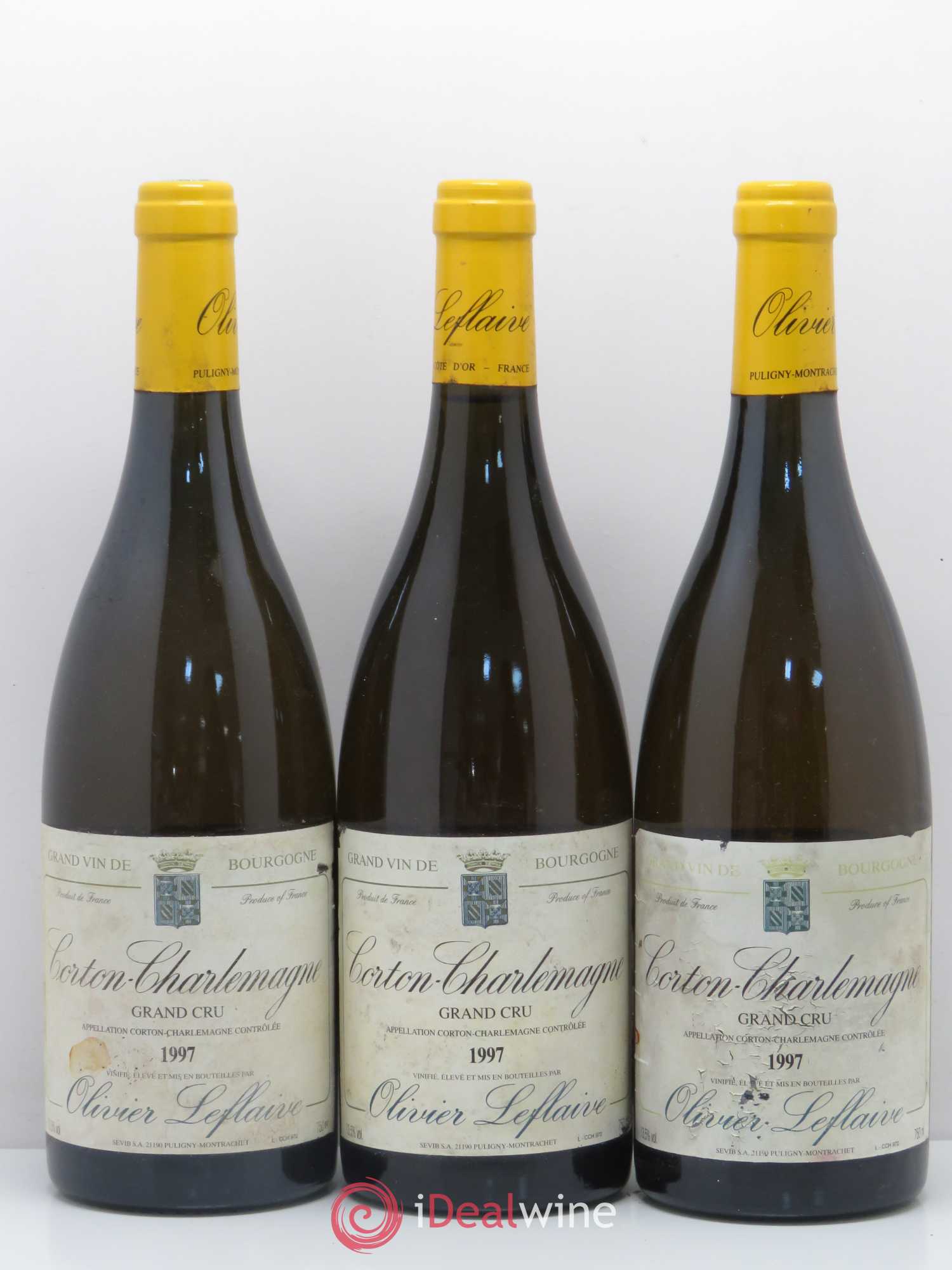 Corton-Charlemagne Grand Cru Olivier Leflaive 1997 - Lot de 3 bouteilles - 0