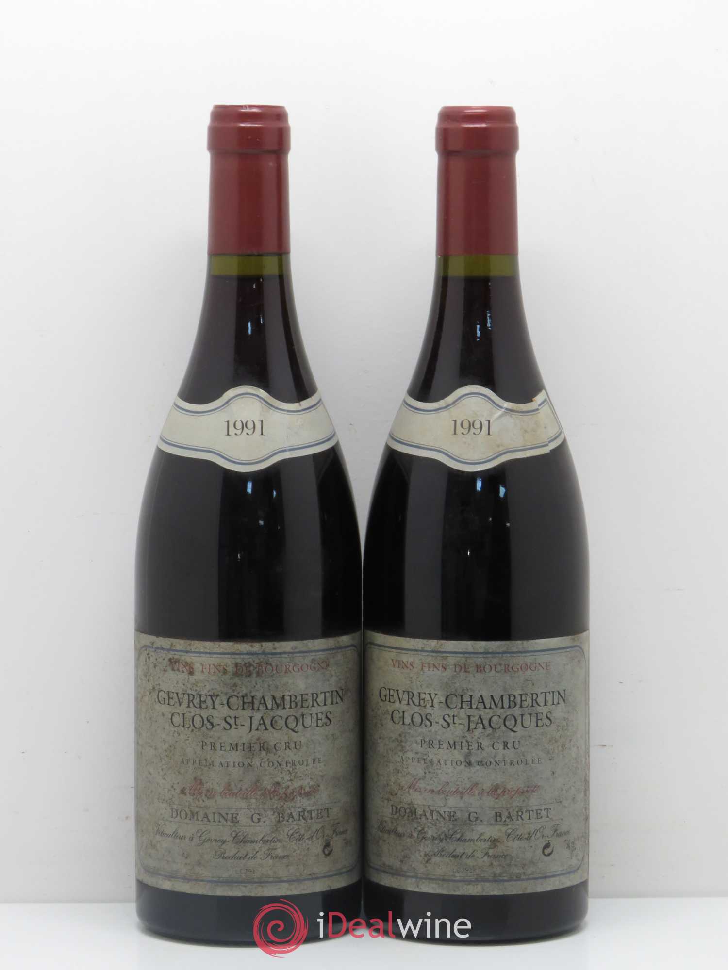 Gevrey-Chambertin 1er Cru Clos Saint Jacques Domaine Bartet 1991 - Lot de 2 bouteilles - 0