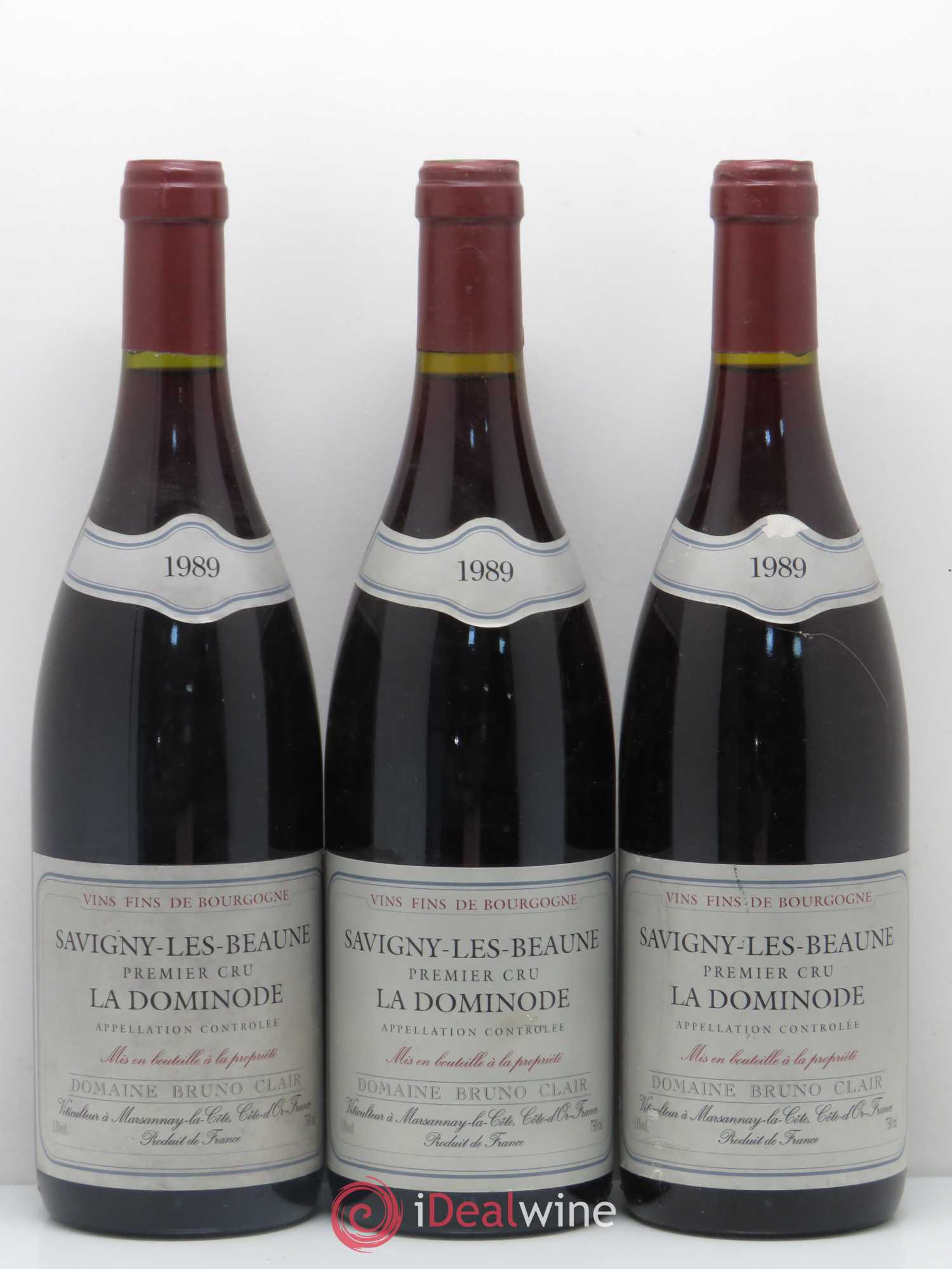 Savigny-lès-Beaune 1er Cru La Dominode Bruno Clair (Domaine) 1989 - Lot de 3 bouteilles - 0