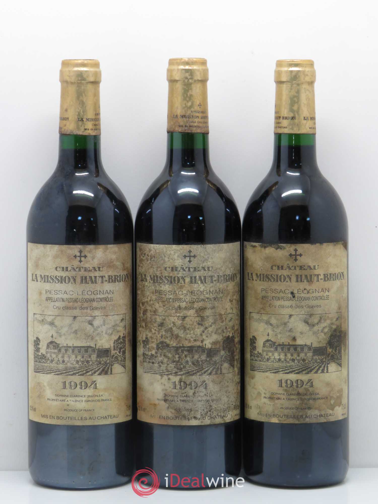 Château la Mission Haut-Brion Cru Classé de Graves 1992 - Lot de 3 bouteilles - 0