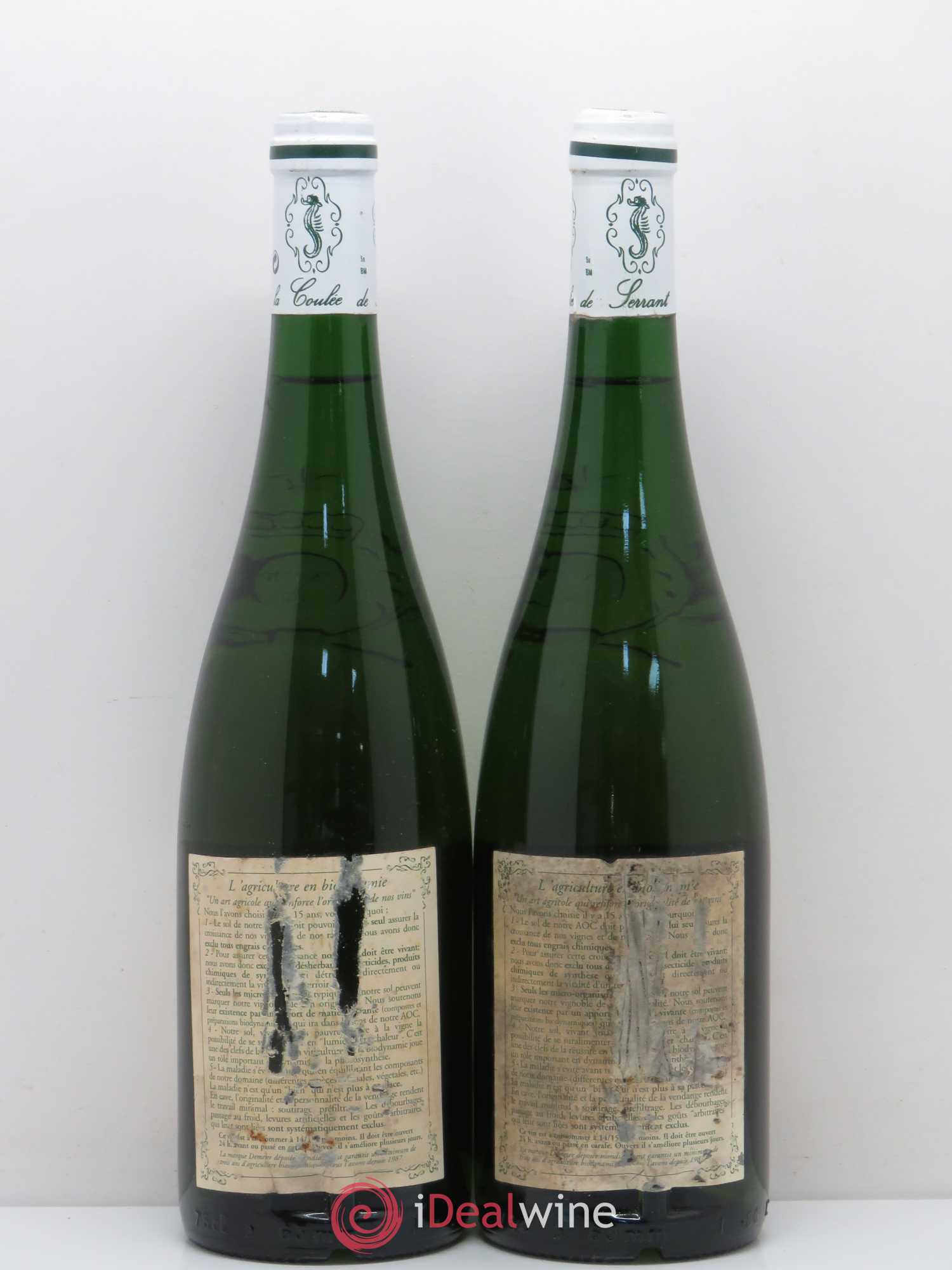 Savennières Clos de la Coulée de Serrant Tries du Grand Clos 1996 - Posten von 2 Flaschen - 1