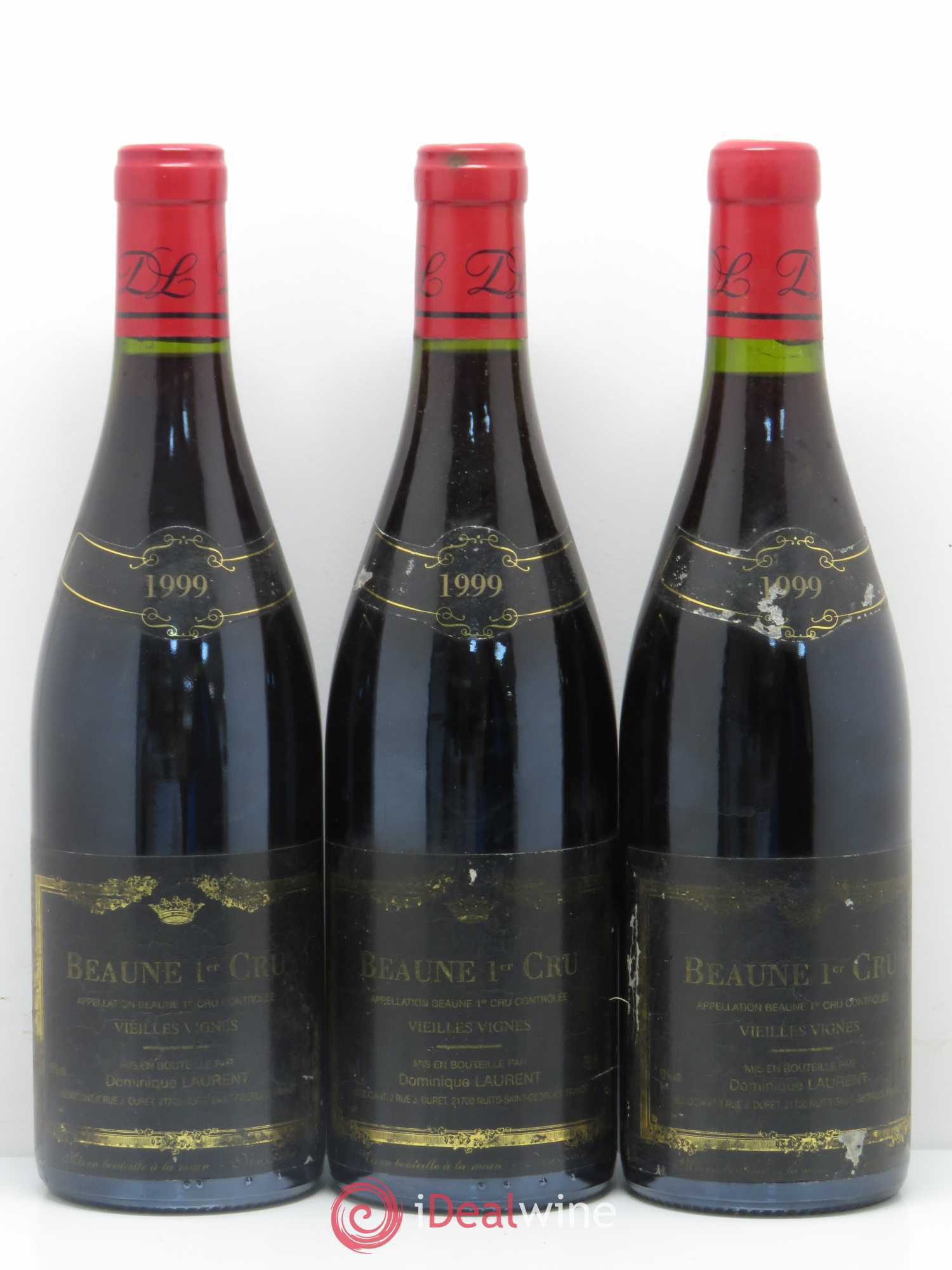 Beaune 1er Cru Vieilles Vignes Dominique Laurent 1999 - Lot de 3 bouteilles - 0