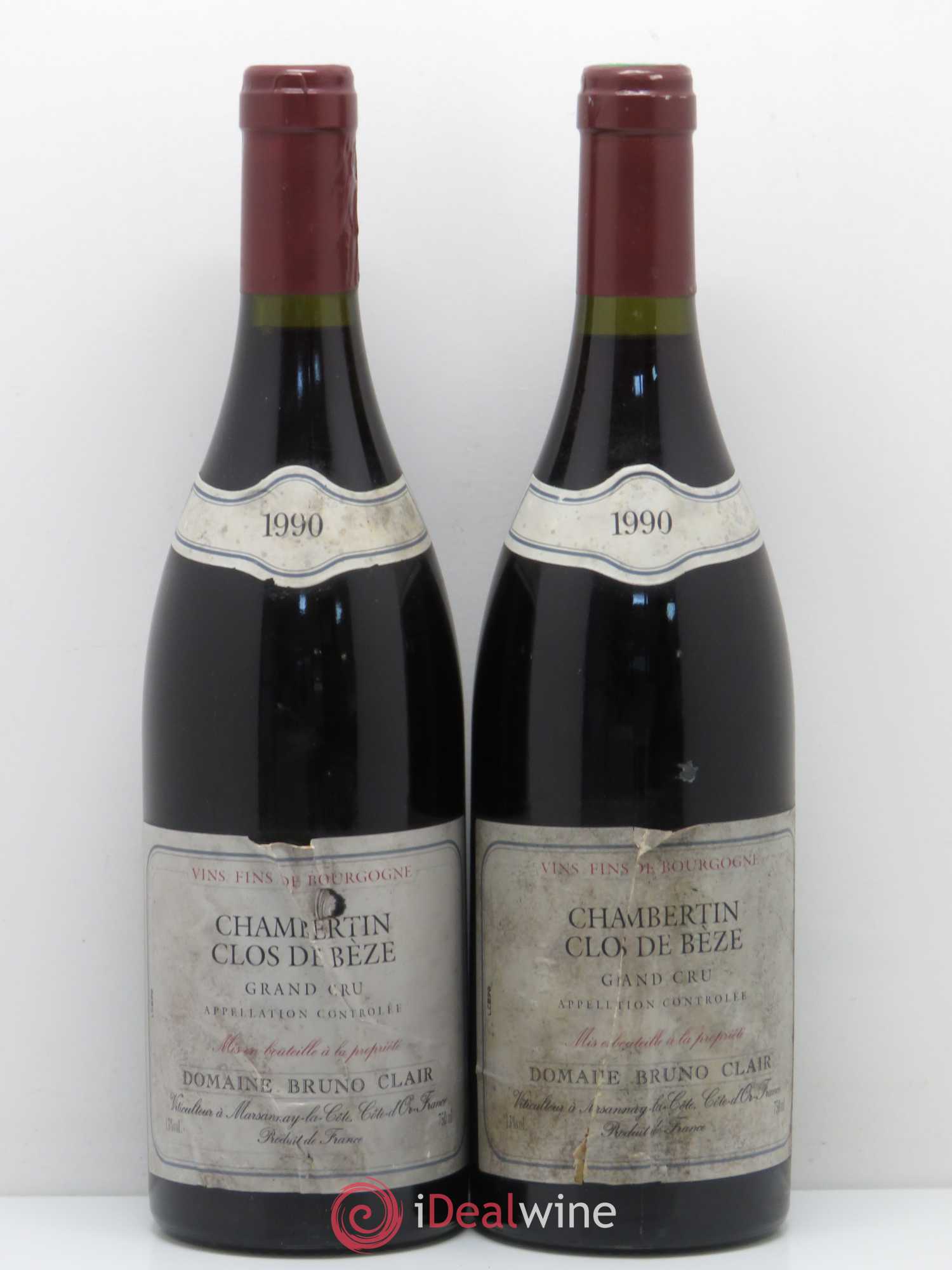Chambertin Clos de Bèze Grand Cru Bruno Clair (Domaine) 1990 - Lot de 2 bouteilles - 0
