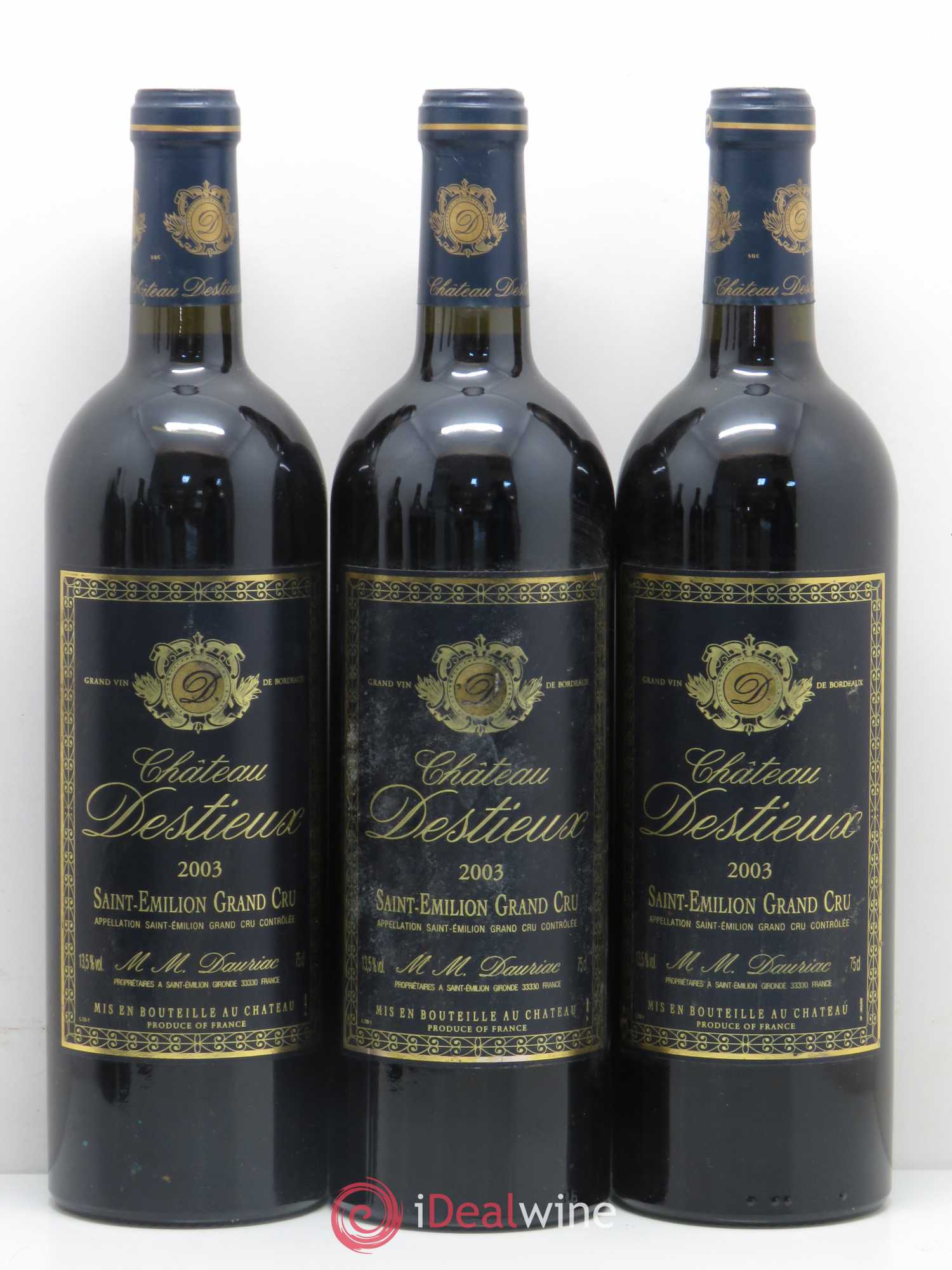 Château Destieux Grand Cru Classé 2003 - Lot de 6 bouteilles - 1