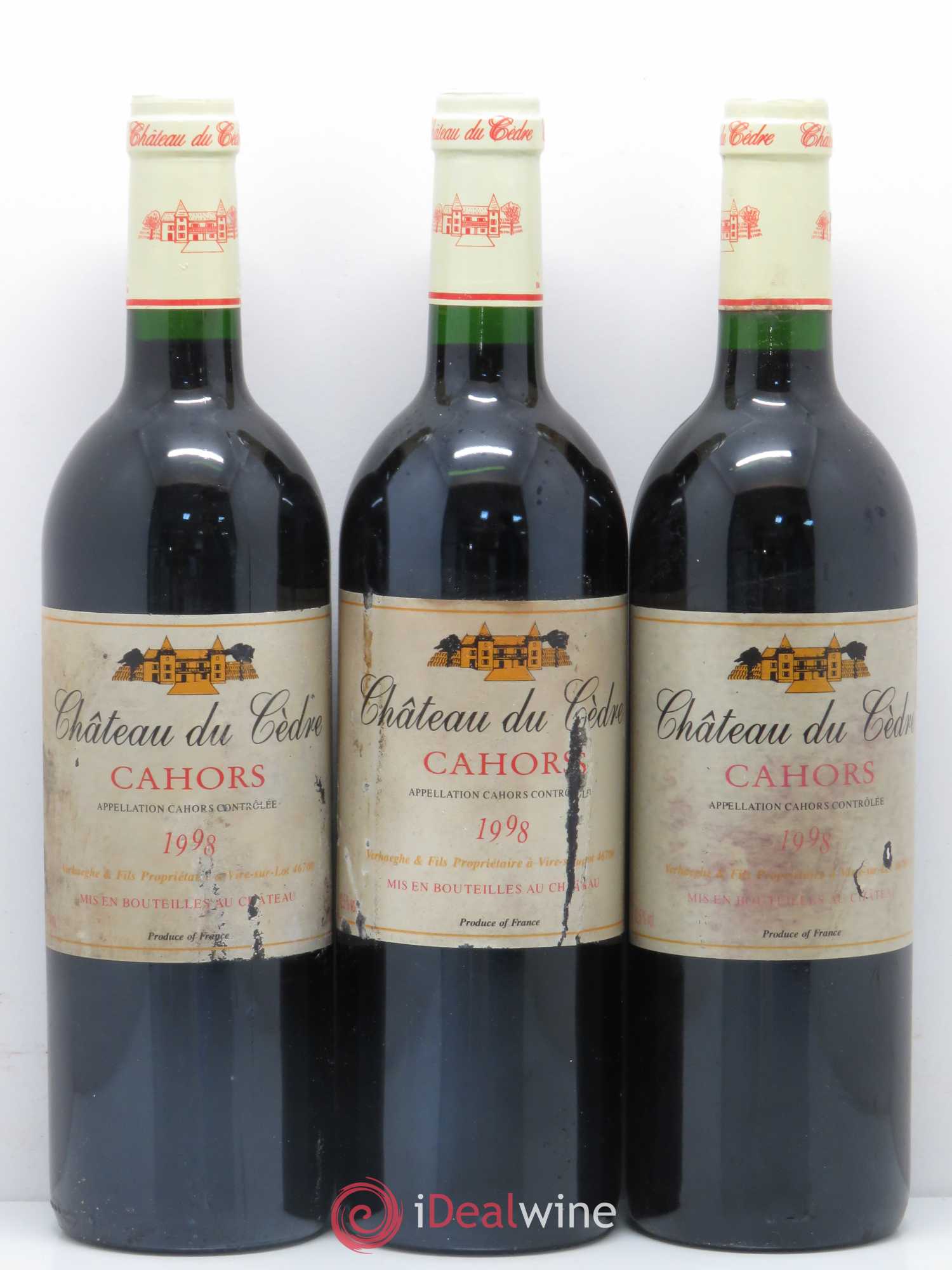 Cahors Château du Cèdre Pascal et Jean-Marc Verhaeghe 1998 - Lot de 6 bouteilles - 2