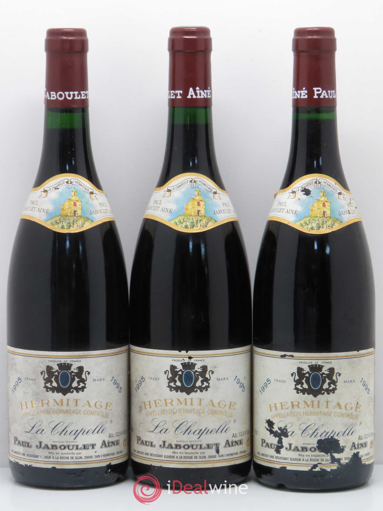 Hermitage La Chapelle Paul Jaboulet Ainé 1995 - Lot de 3 bouteilles - 0