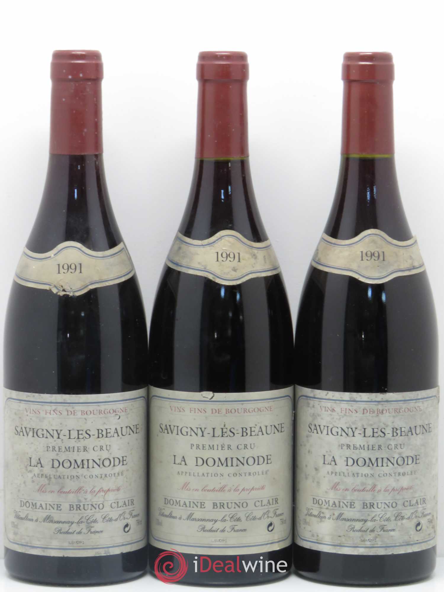 Savigny-lès-Beaune 1er Cru La Dominode Bruno Clair (Domaine) 1991 - Lot de 3 bouteilles - 0