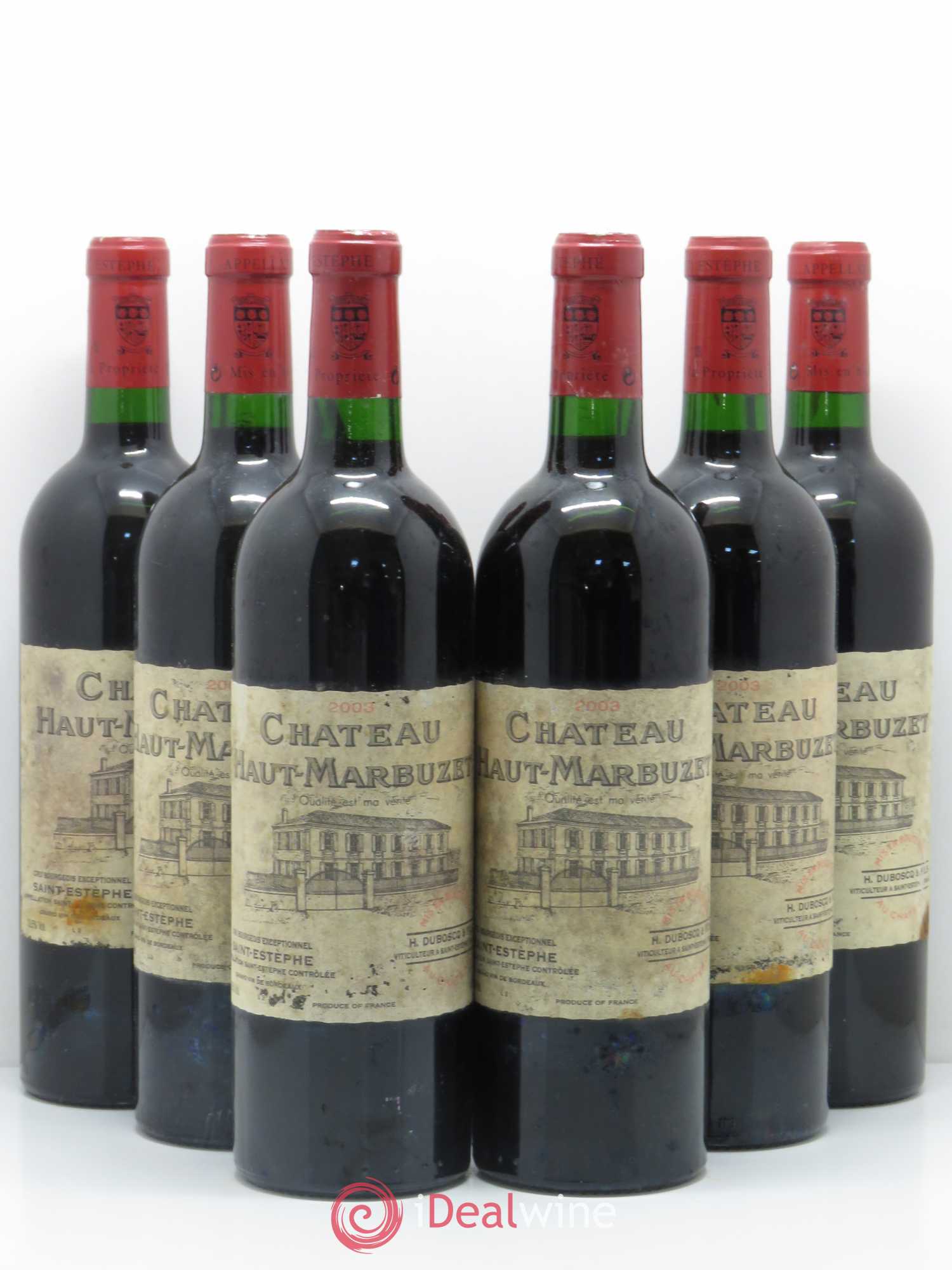 Château Haut Marbuzet 2003 - Lot de 6 bouteilles - 0